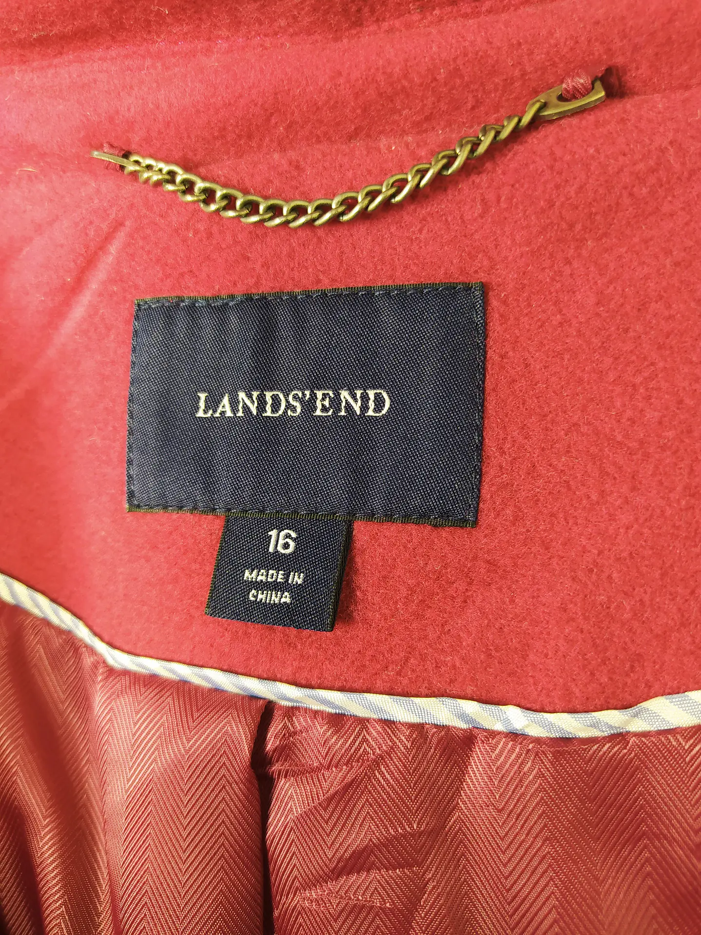 Abrigo lana mujer Lands End TALLA ML Fucsia - MM117 8