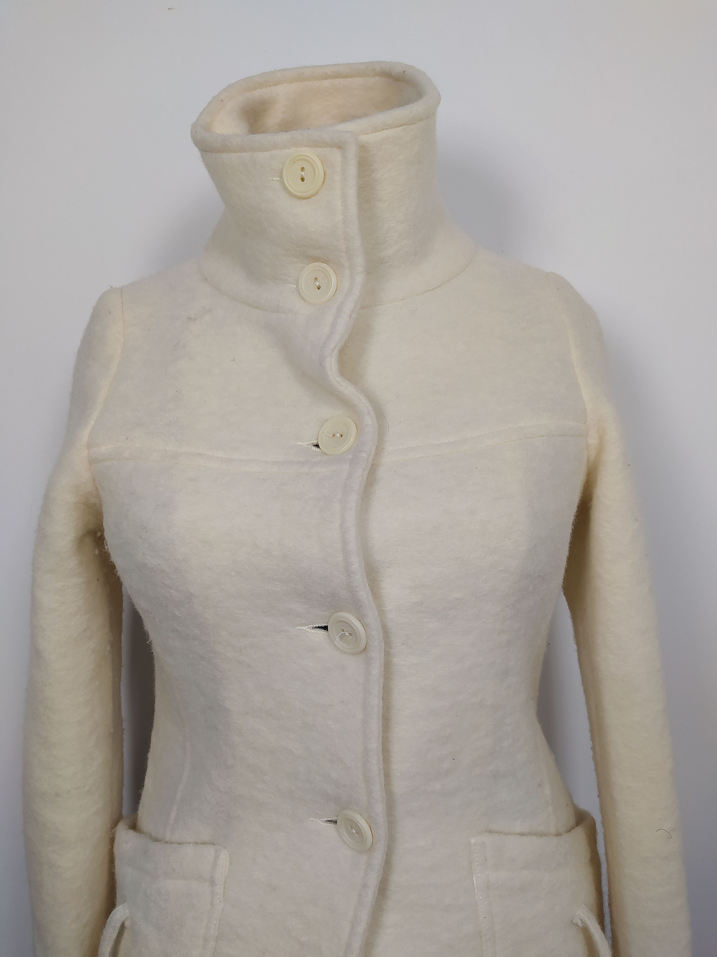 Abrigo mujer lana TALLA XS/S Blanco - MM122 4