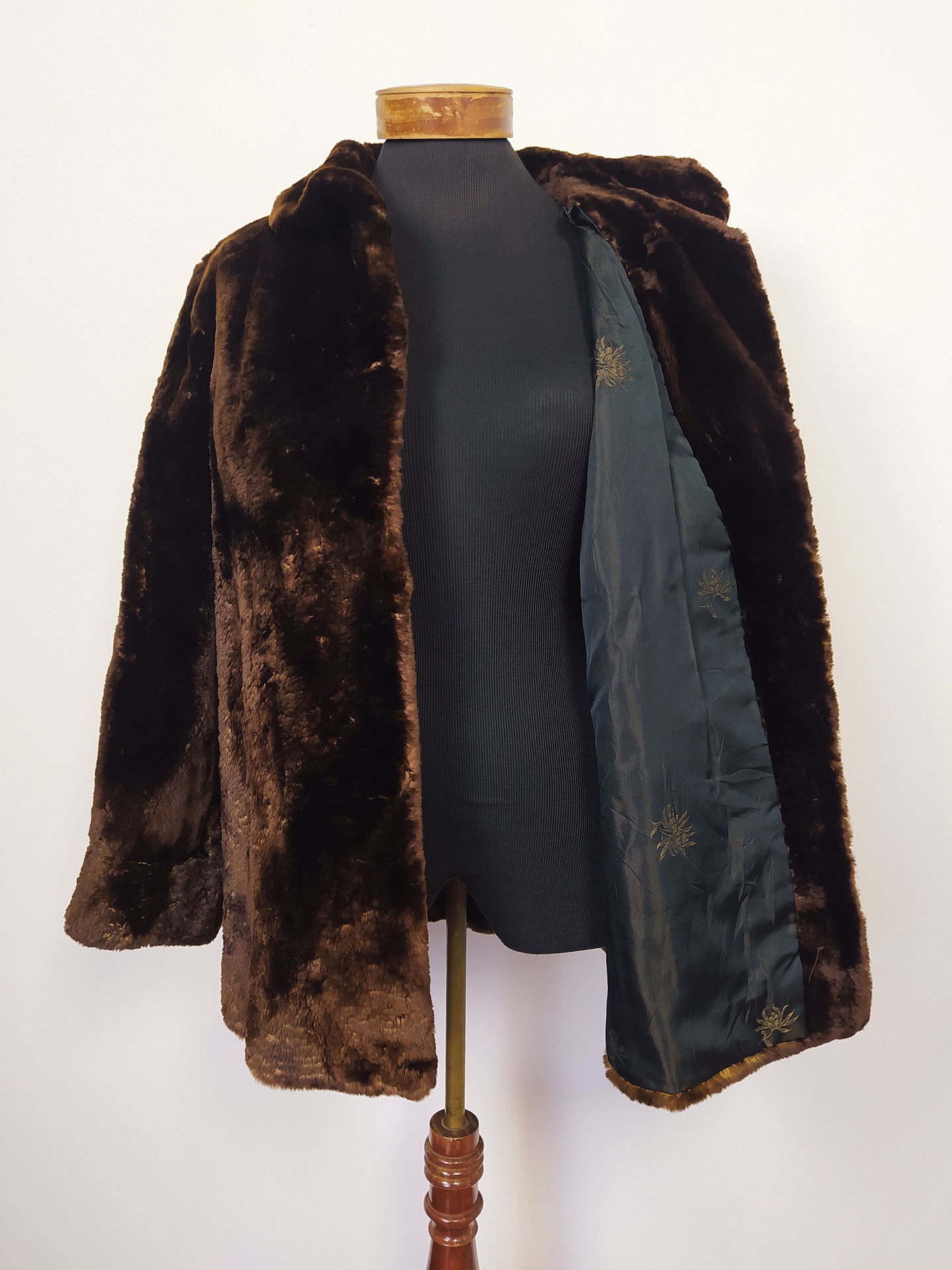 Abrigo piel auténtica mujer lujo TALLA M BBJ Caoba - MM121 1