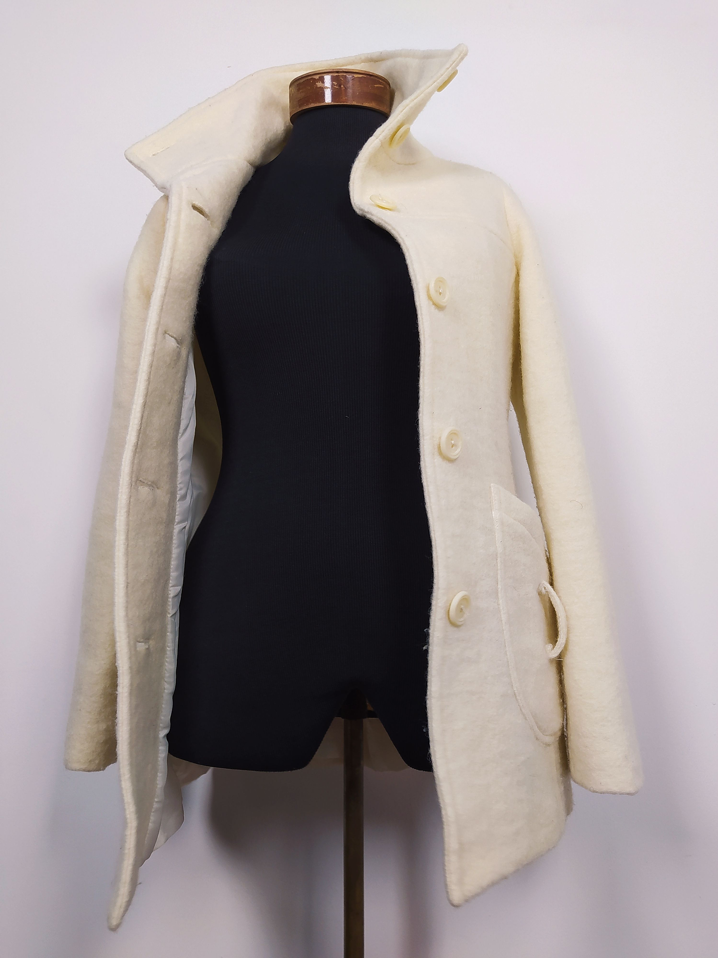 Abrigo mujer lana TALLA XS/S Blanco - MM122 6