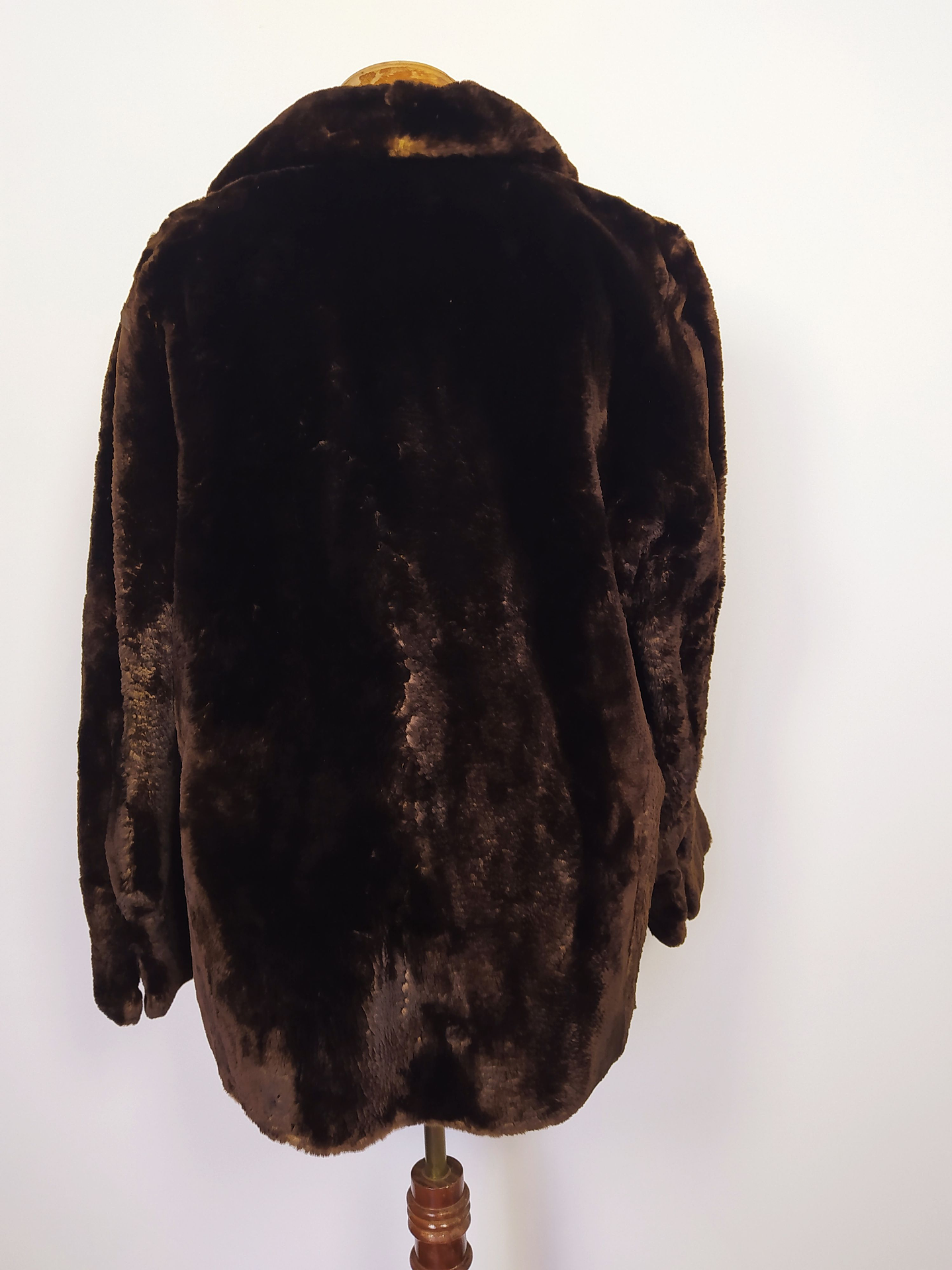 Abrigo piel auténtica mujer lujo TALLA M BBJ Caoba - MM121 7