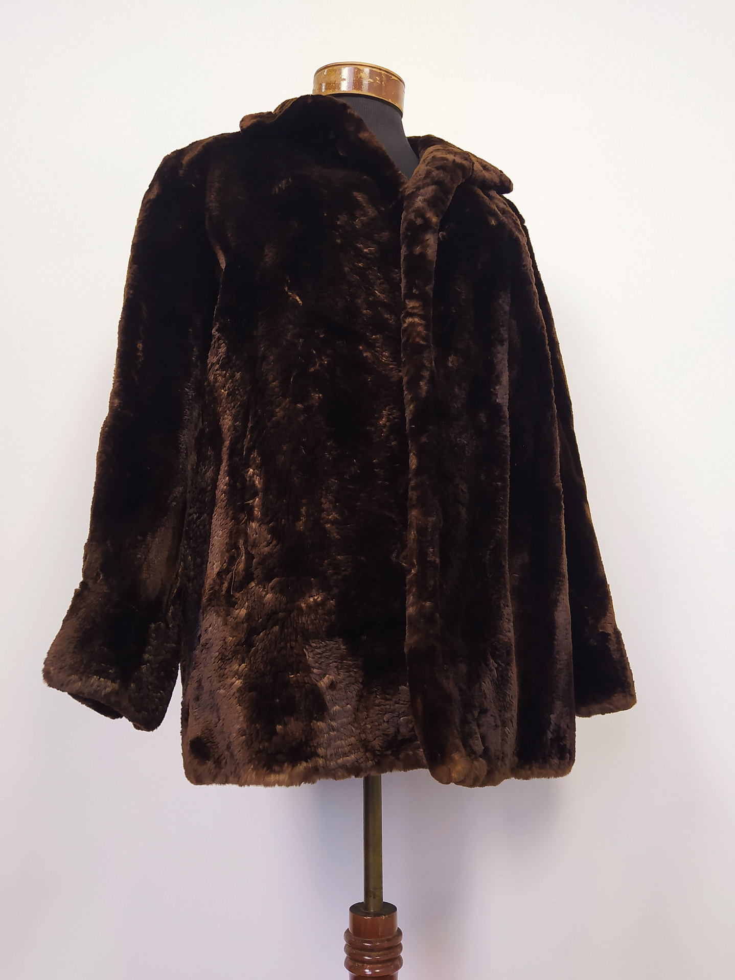 Abrigo piel auténtica mujer lujo TALLA M BBJ Caoba - MM121 2