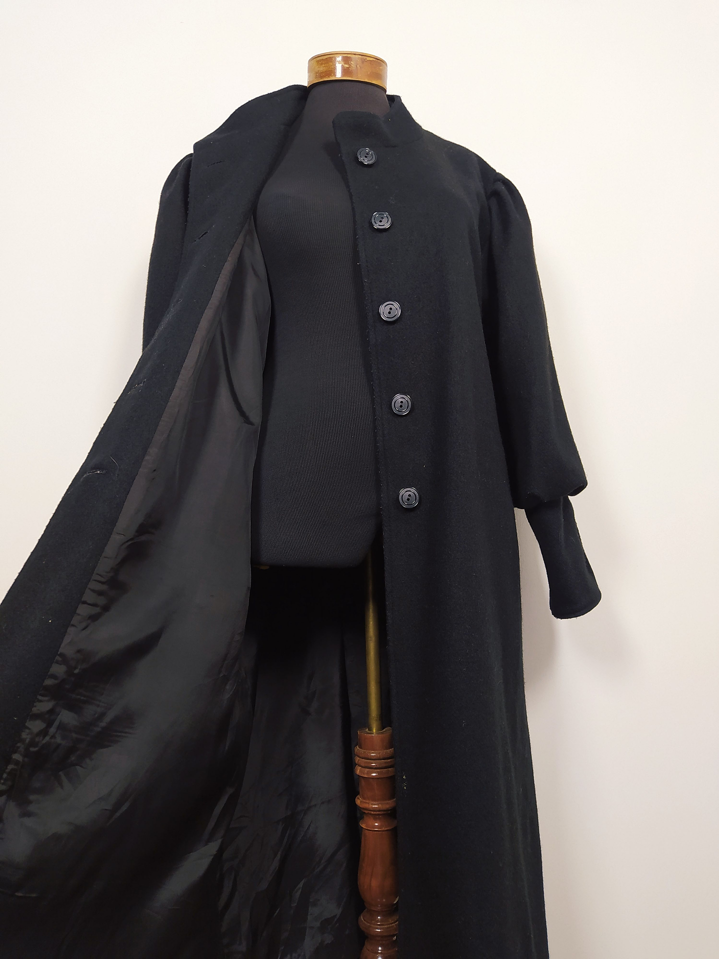 Abrigo largo pura lana mujer Rebeca Lynn TALLA XL Negro - MM126 6