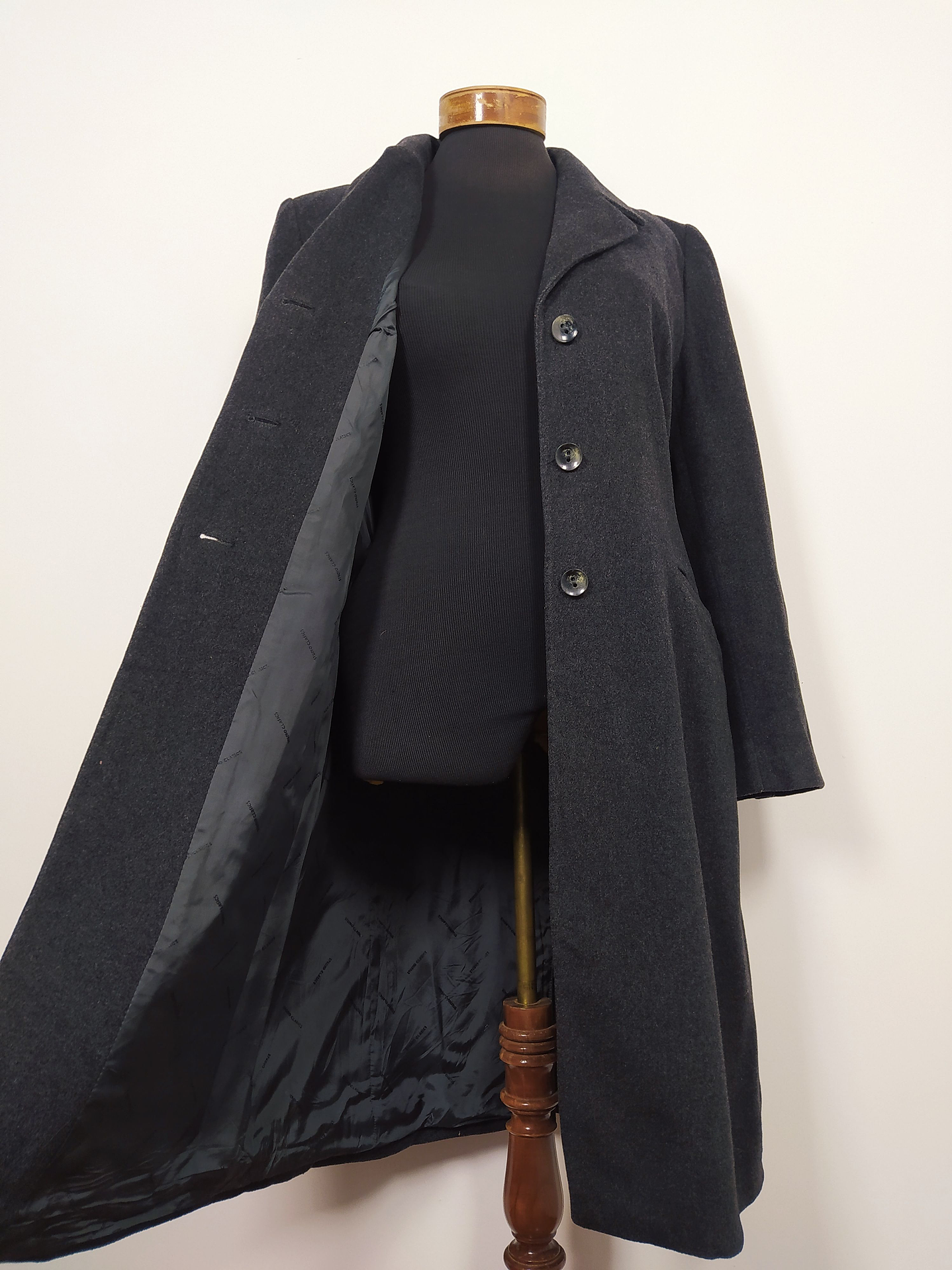 Abrigo Lana virgen mujer Studio Classics El Corte Inglés TALLA ML Plomo Oscuro - MM129 5