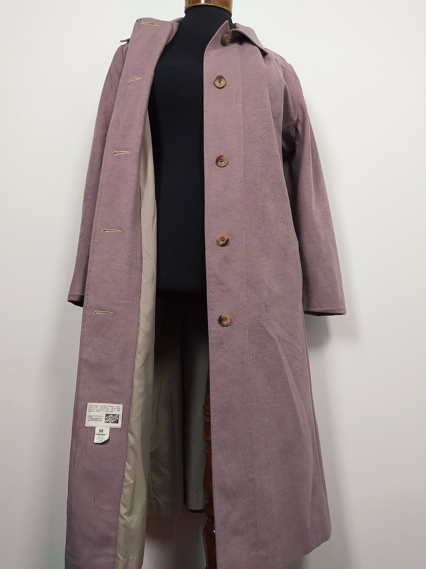 Abrigo largo Sears mujer TALLA M Lila romatico- MM132 6