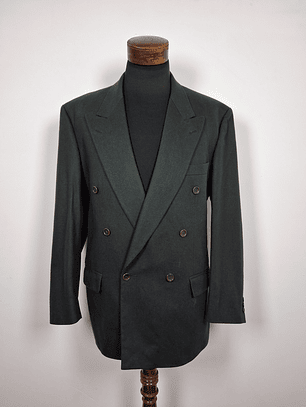 Blazer Marks & Spencer doble abotonadura lana cashmere TALLA XL Verde