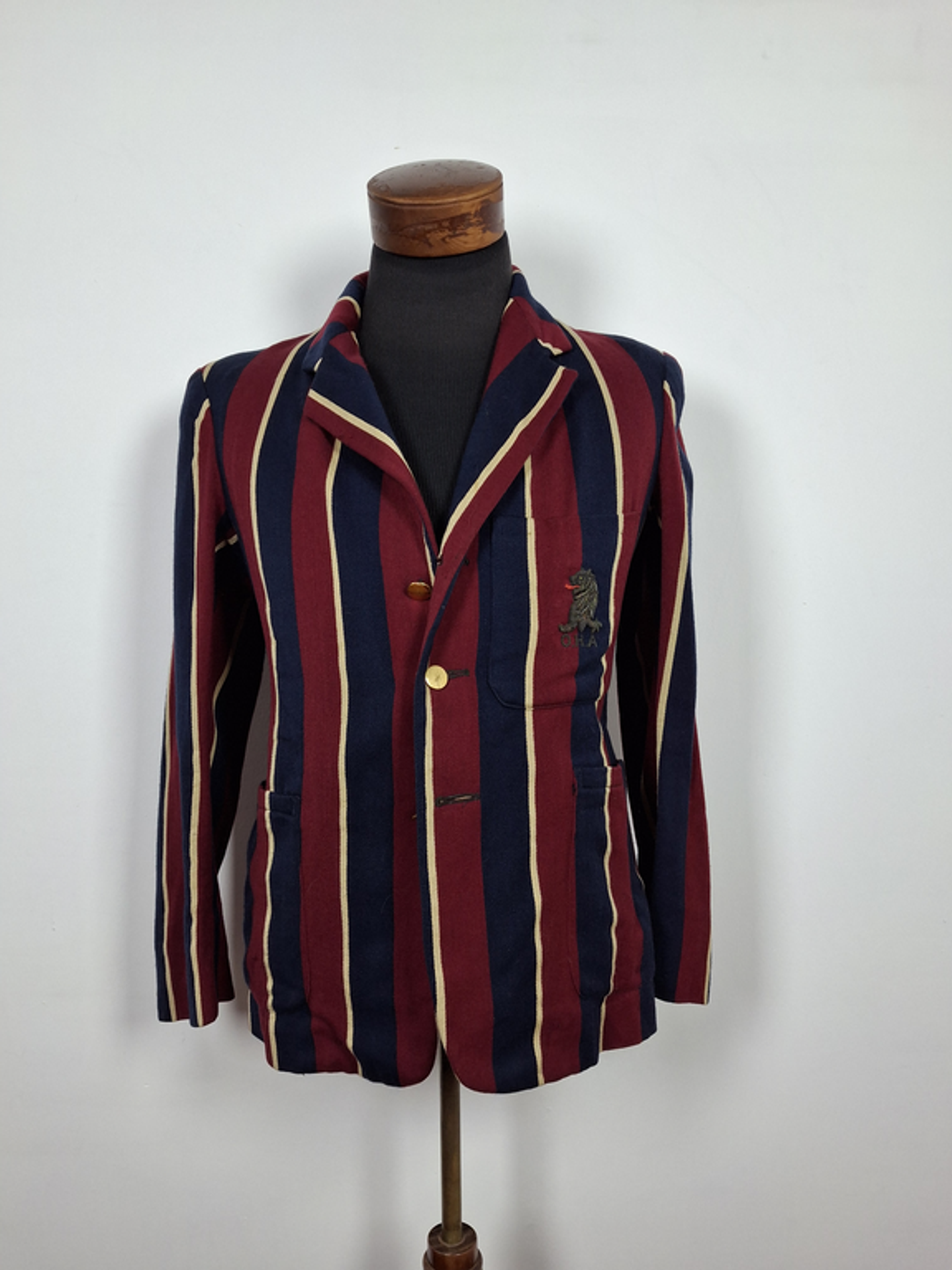 Blazer de Club Británico OHA vino con azul- Regatta Blazer vintage TALLA M  1