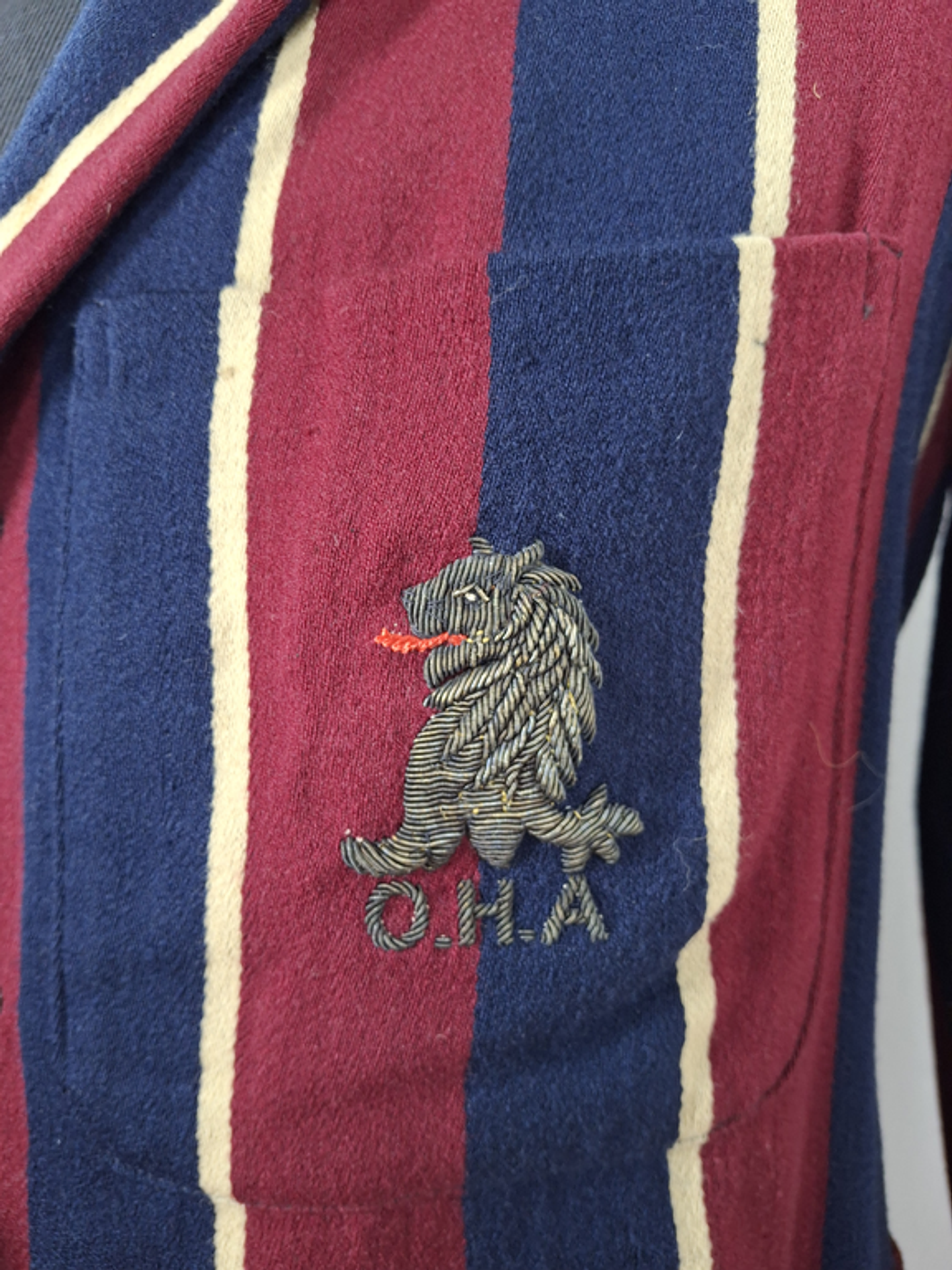 Blazer de Club Británico OHA vino con azul- Regatta Blazer vintage TALLA M  5