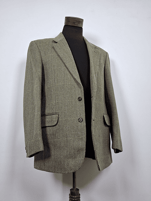 Blazer Brook Taverner – Tweed inglés auténtico en patrón espiga – TALLA L