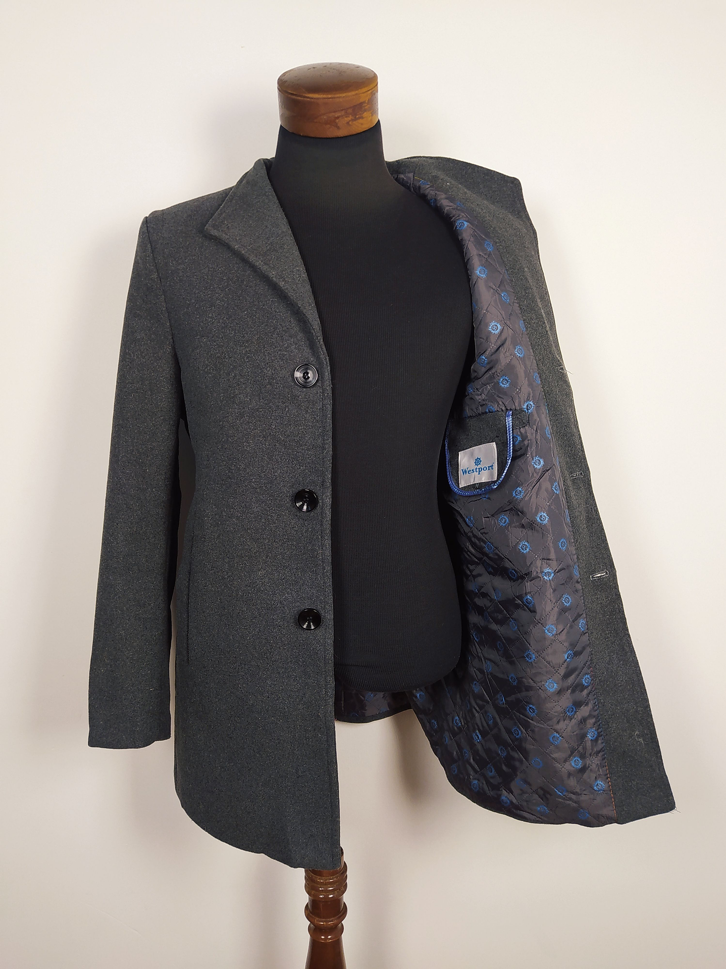 Abrigo lana hombre Talla M - WESTPORT PLOMO - C294 3