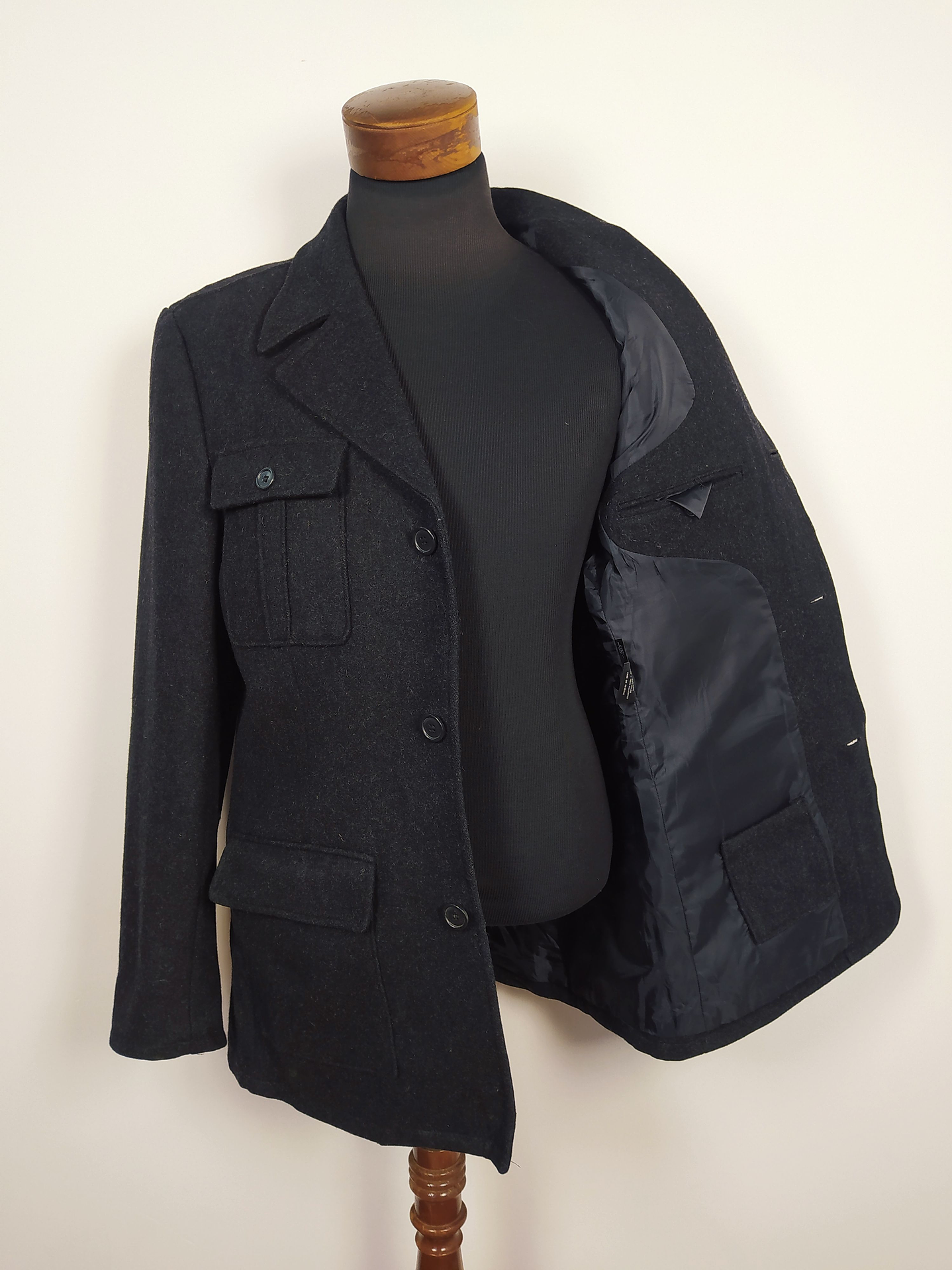 Abrigo lana hombre Talla M - BLACK RIVET PLOMO - C301 3