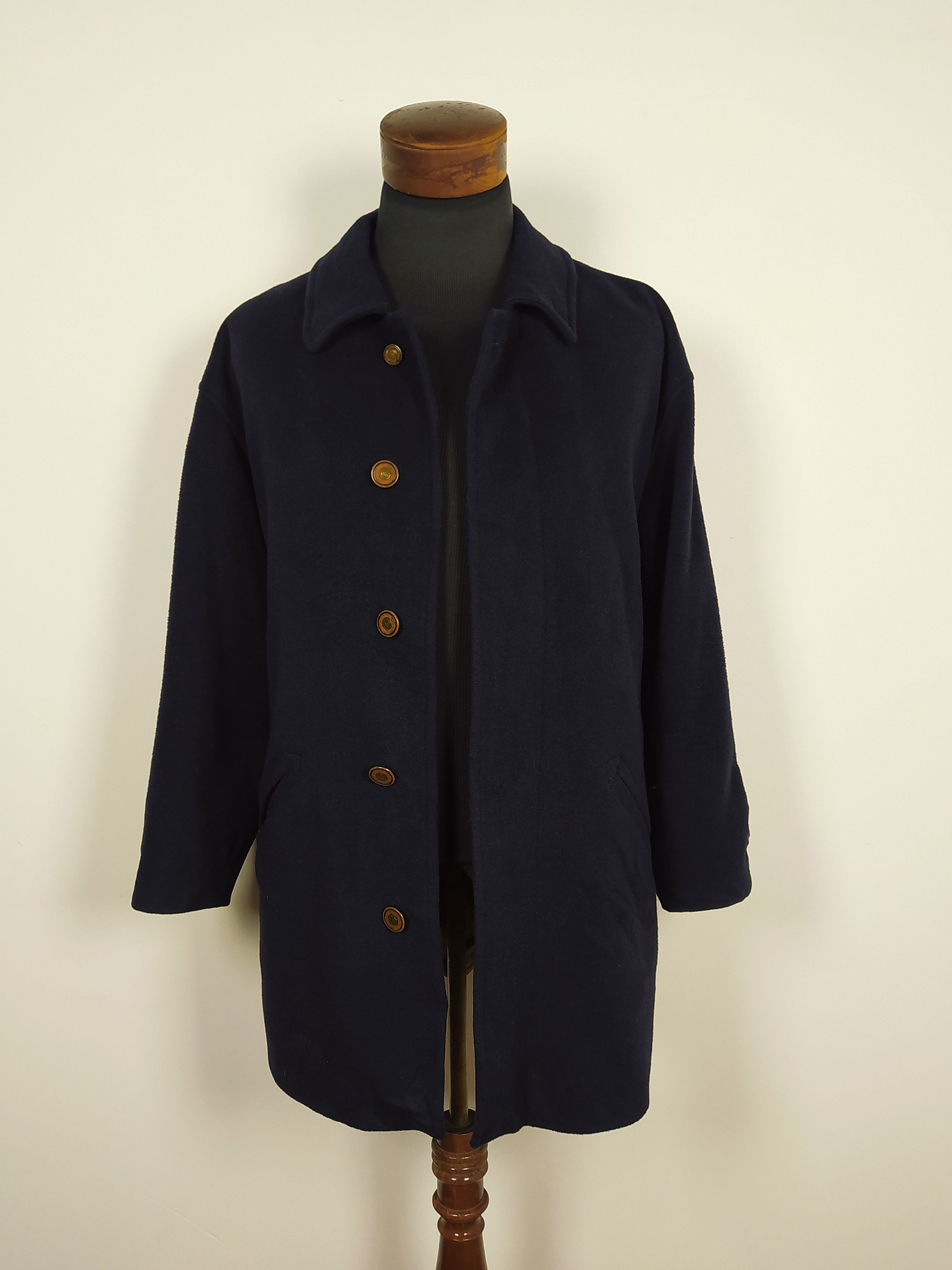 Abrigo pura lana cashmere Dare Bridge lujo hombre Azul Marino Talla XL - C318 1