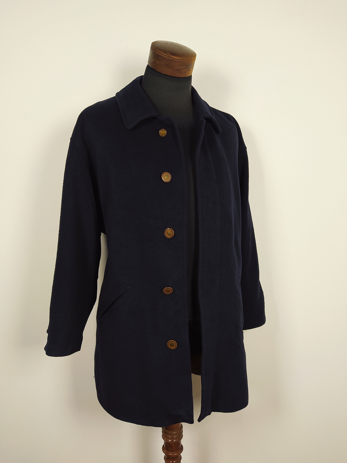 Abrigo pura lana cashmere Dare Bridge lujo hombre Azul Marino Talla XL - C318 2