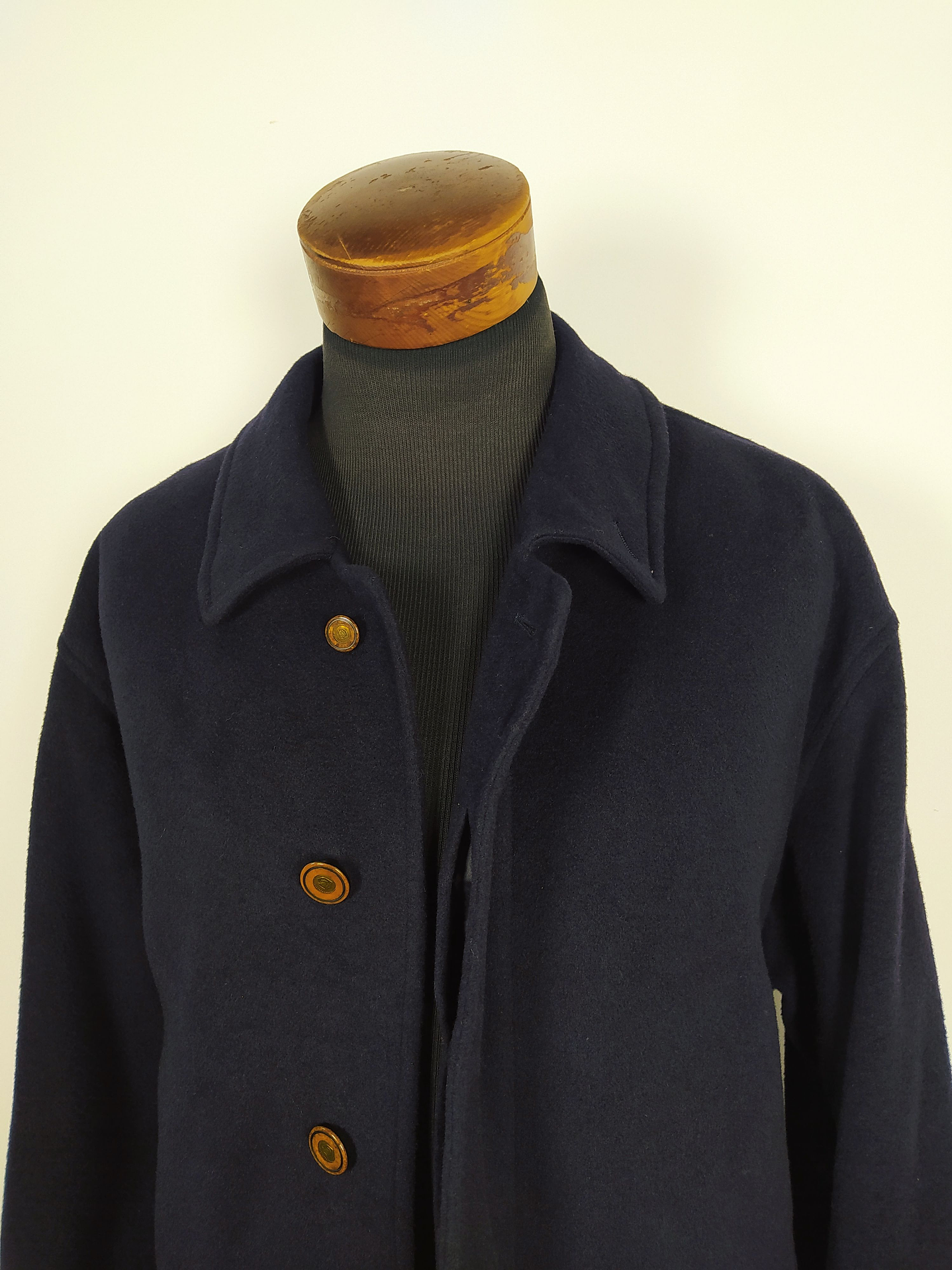 Abrigo pura lana cashmere Dare Bridge lujo hombre Azul Marino Talla XL - C318 3