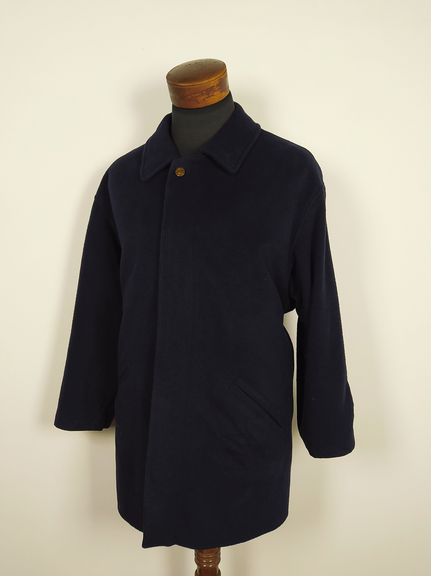 Abrigo pura lana cashmere Dare Bridge lujo hombre Azul Marino Talla XL - C318 5