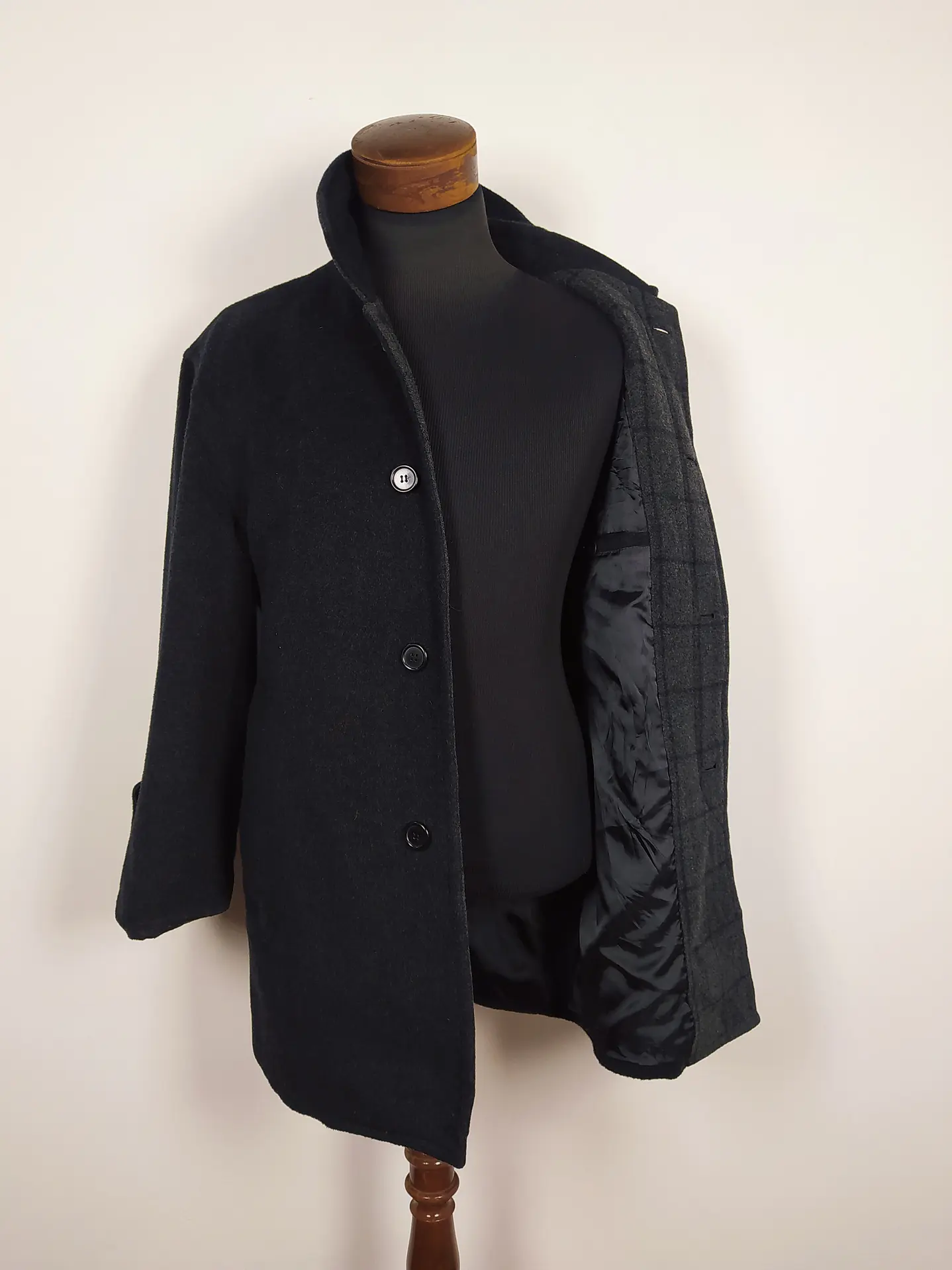 Abrigo lana hombre premium Oso Blanco Plomo Oscuro Talla L - C319 4
