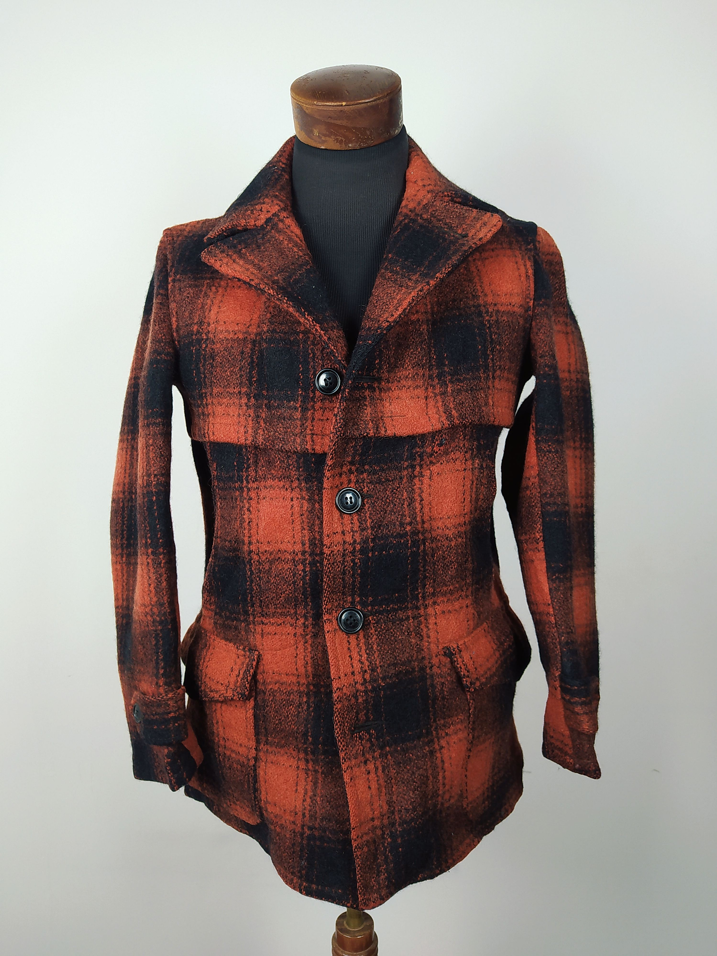 ABRIGO CHAQUETON Lana vintage Talla S MACKINAW JACKET ROJO 1