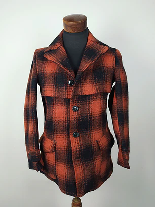 ABRIGO CHAQUETON Lana vintage Talla S MACKINAW JACKET ROJO