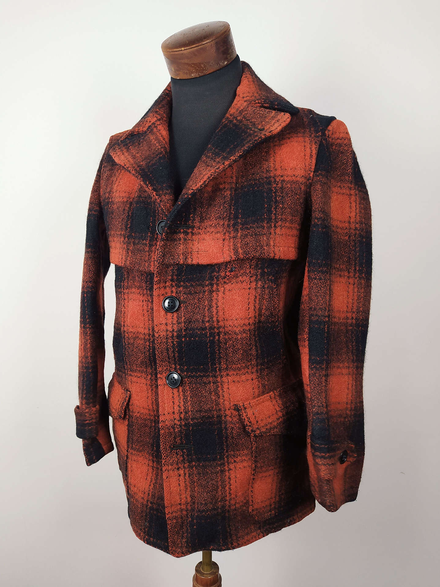 ABRIGO CHAQUETON Lana vintage Talla S MACKINAW JACKET ROJO 2