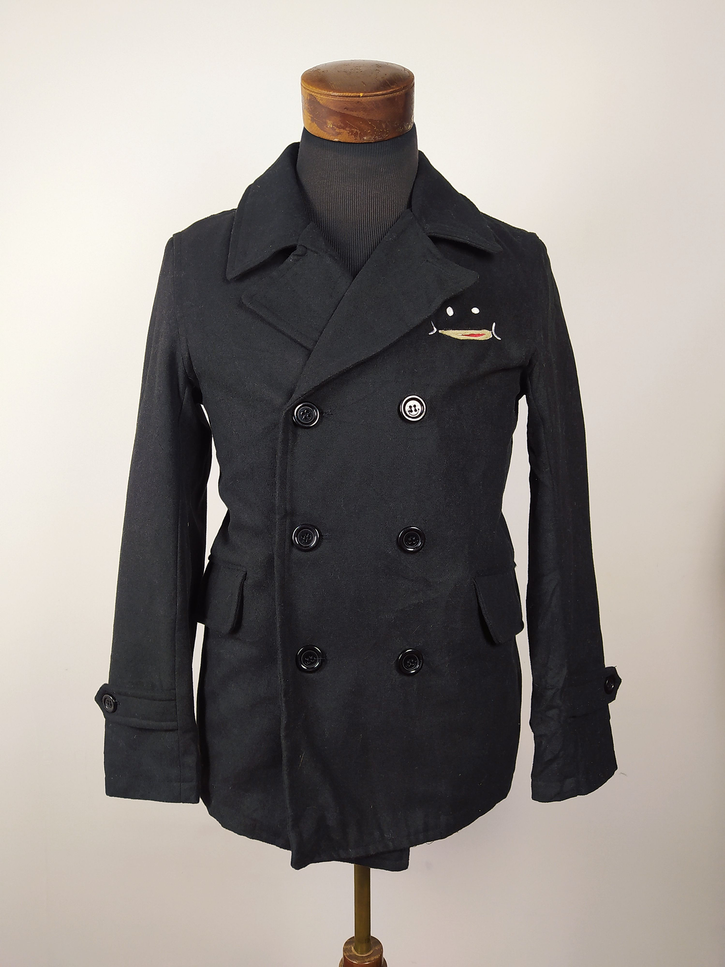 Abrigo marinero lana hombre Talla XS UP SMILE NEGRO - GG29 1