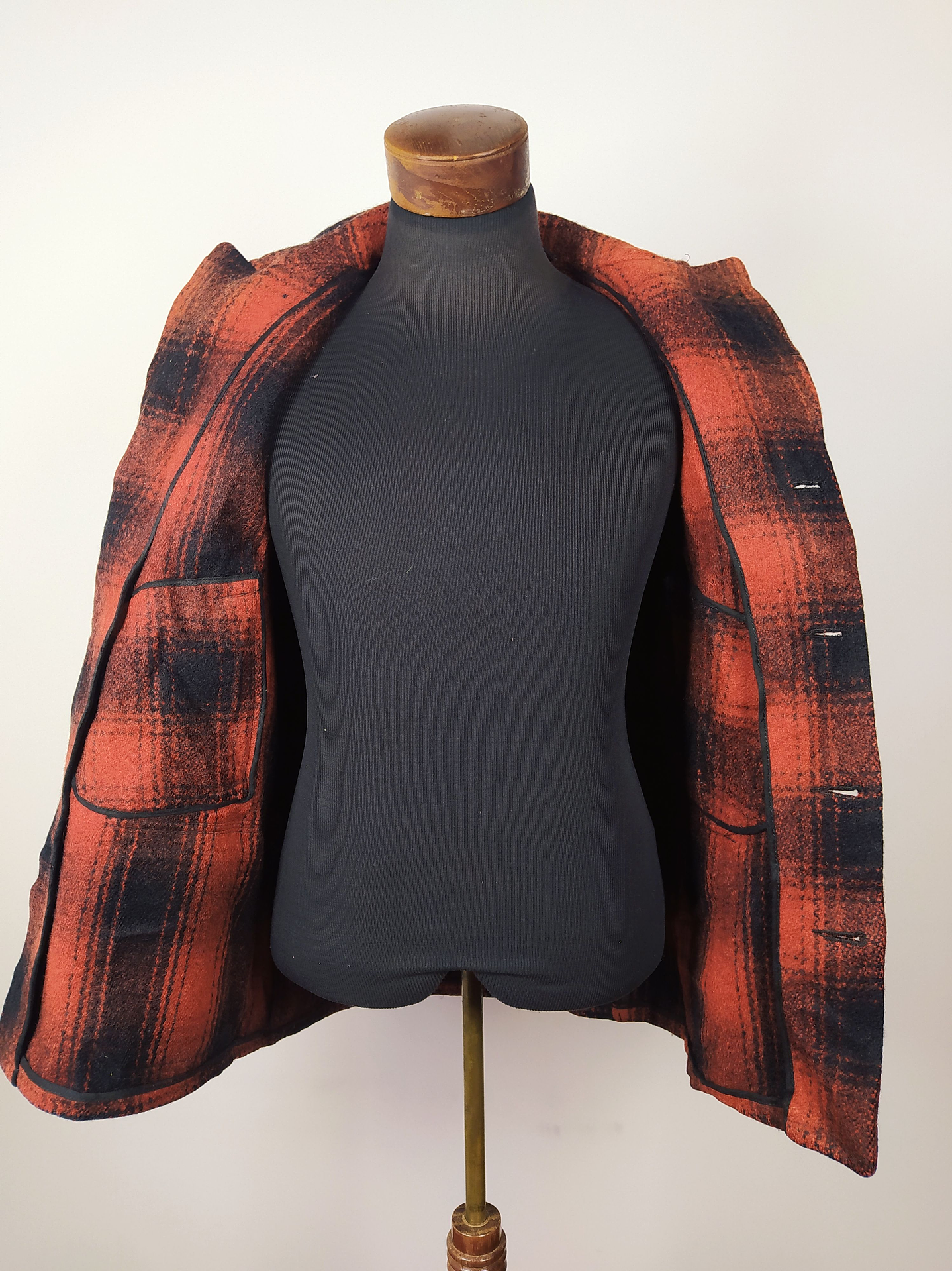 ABRIGO CHAQUETON Lana vintage Talla S MACKINAW JACKET ROJO 6