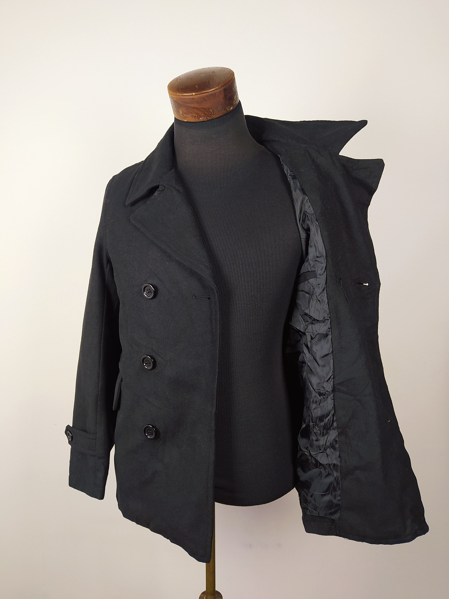 Abrigo marinero lana hombre Talla XS UP SMILE NEGRO - GG29 4