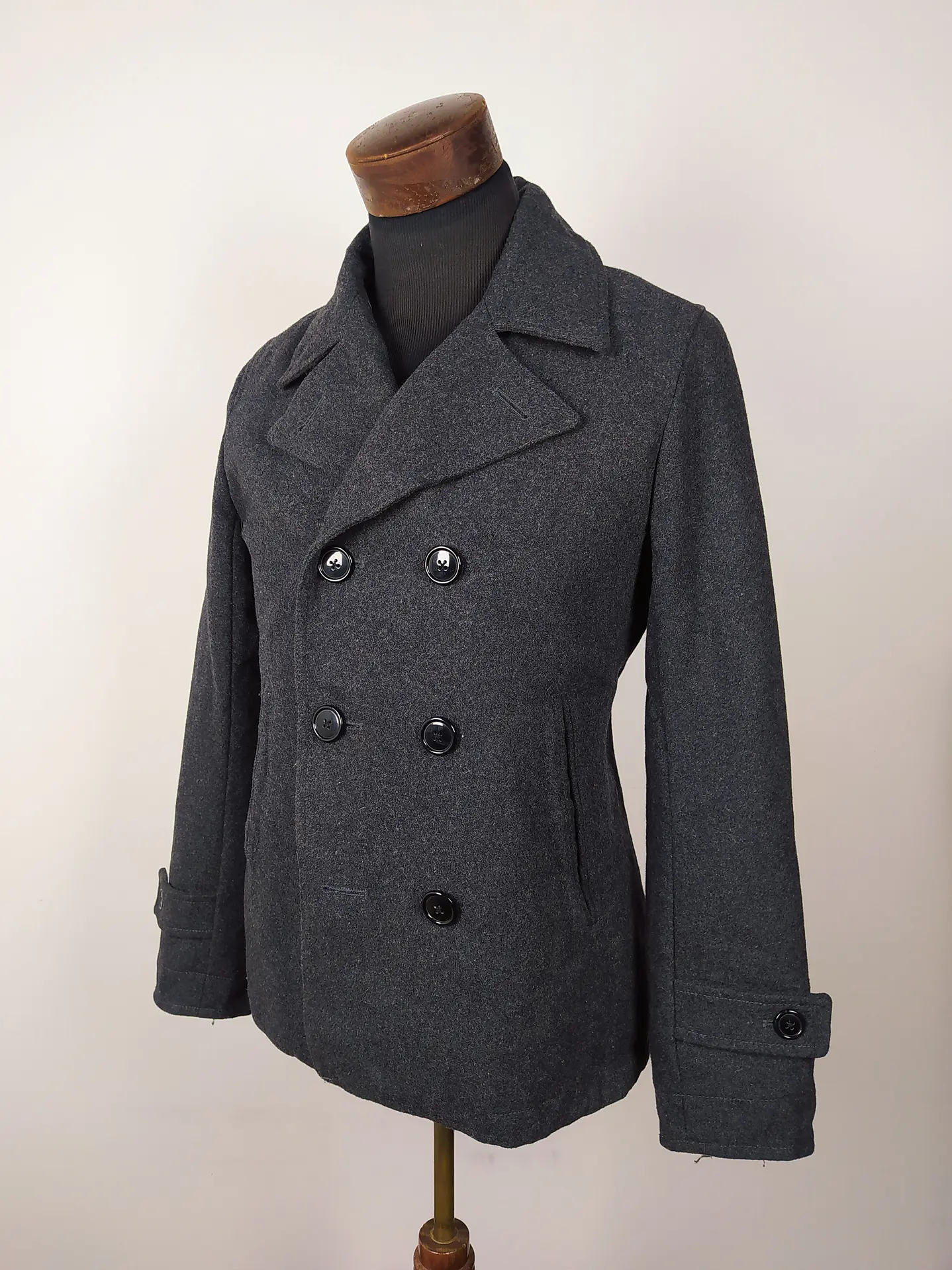 Abrigo marinero lana hombre Talla S BROWNY COAT PLOMO - GG33 2