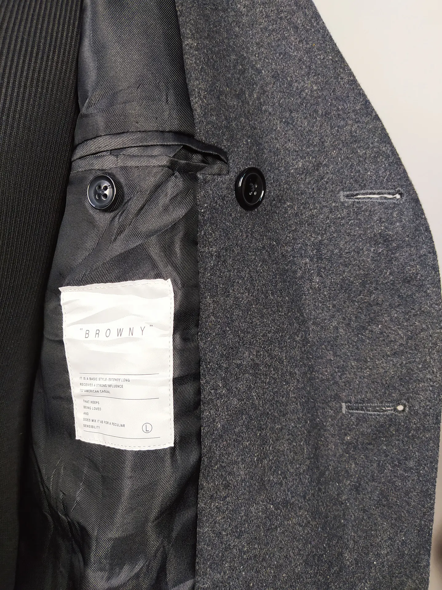 Abrigo marinero lana hombre Talla S BROWNY COAT PLOMO - GG33 5