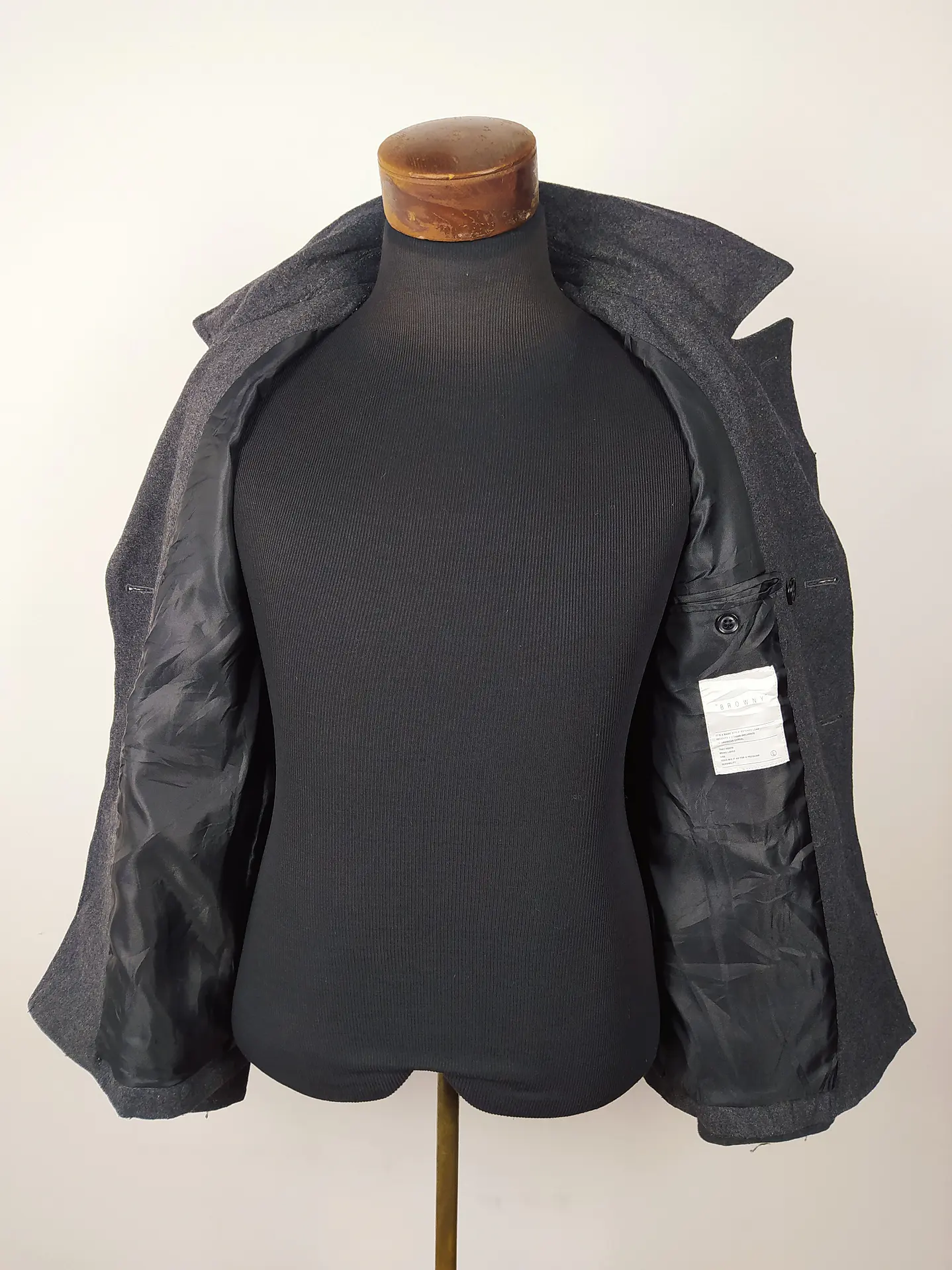 Abrigo marinero lana hombre Talla S BROWNY COAT PLOMO - GG33 6