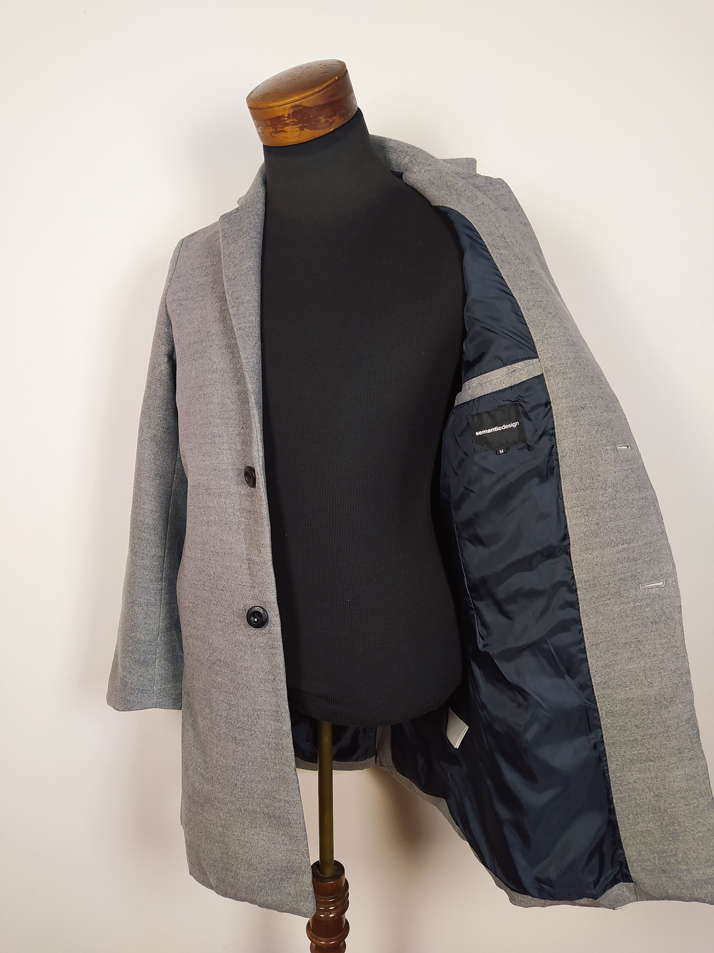 Abrigo elegante hombre Talla XS/S SEMANTIC DESING GRIS - C334 4