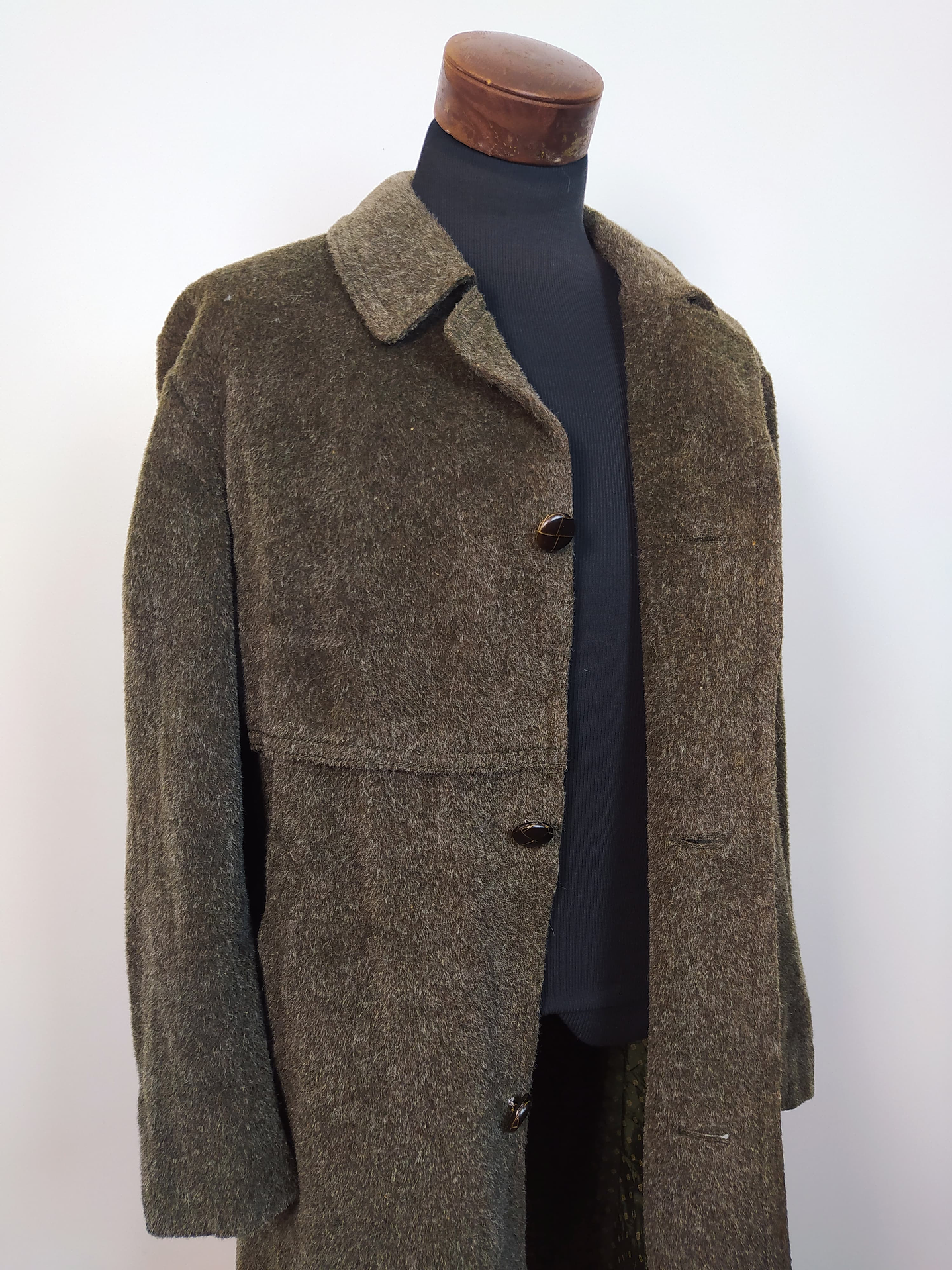 Abrigo largo lana y mohair hombre verde Westbury TALLA L - C60 3