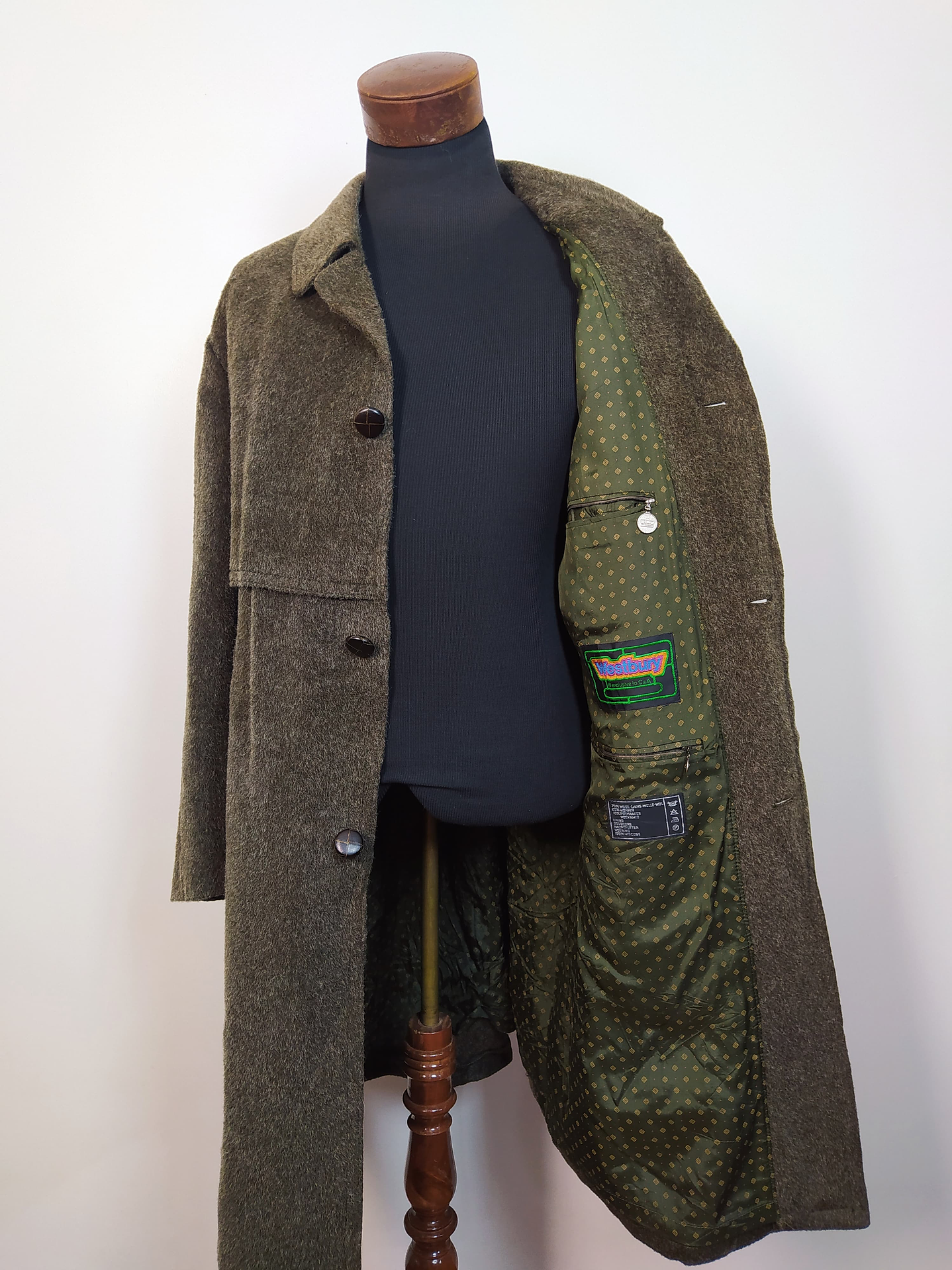 Abrigo largo lana y mohair hombre verde Westbury TALLA L - C60 2