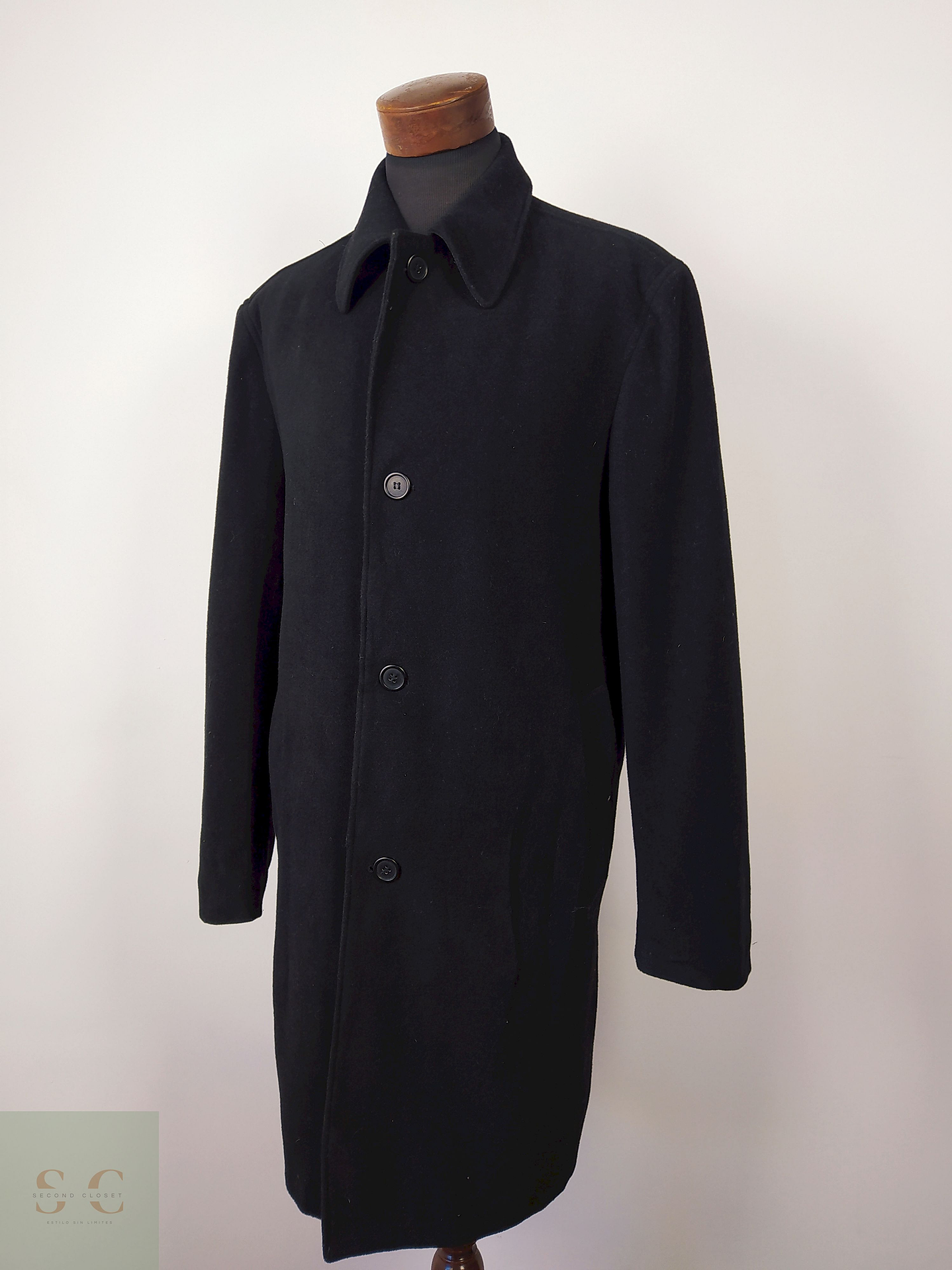 Abrigo largo lana virgen cashmere hombre TALLA XL / STUDIO COLETTI NEGRO - AP25 1