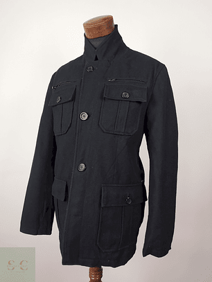 Abrigo lana GUESS hombre TALLA L Chaqueta negro - AP29