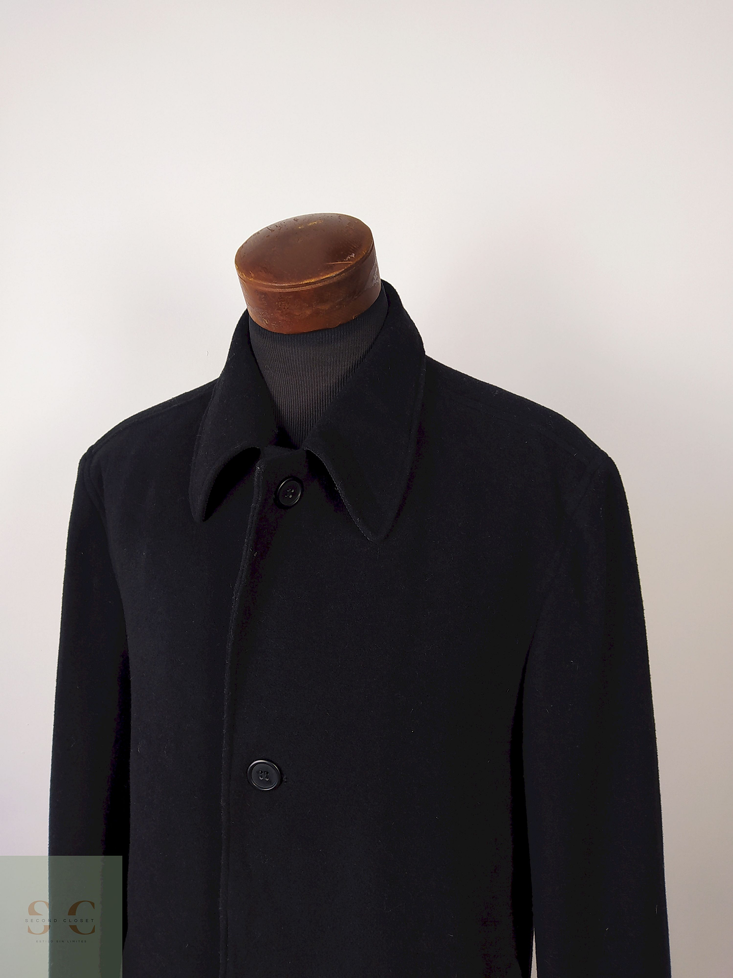 Abrigo largo lana virgen cashmere hombre TALLA XL / STUDIO COLETTI NEGRO - AP25 2