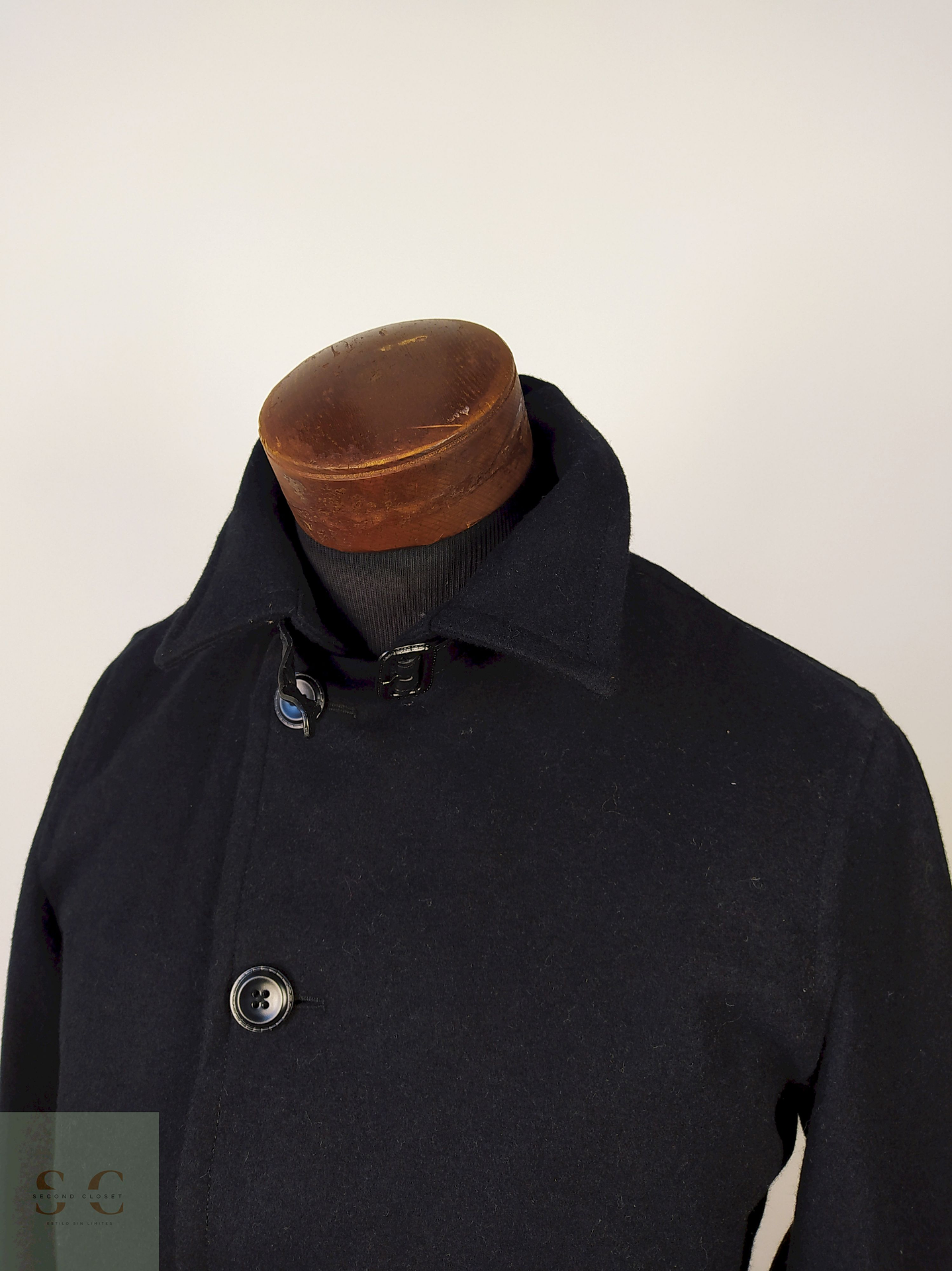 Abrigo lana hombre con cinturón lujo TALLA SM ABAHOUSE NEGRO - AP32 3