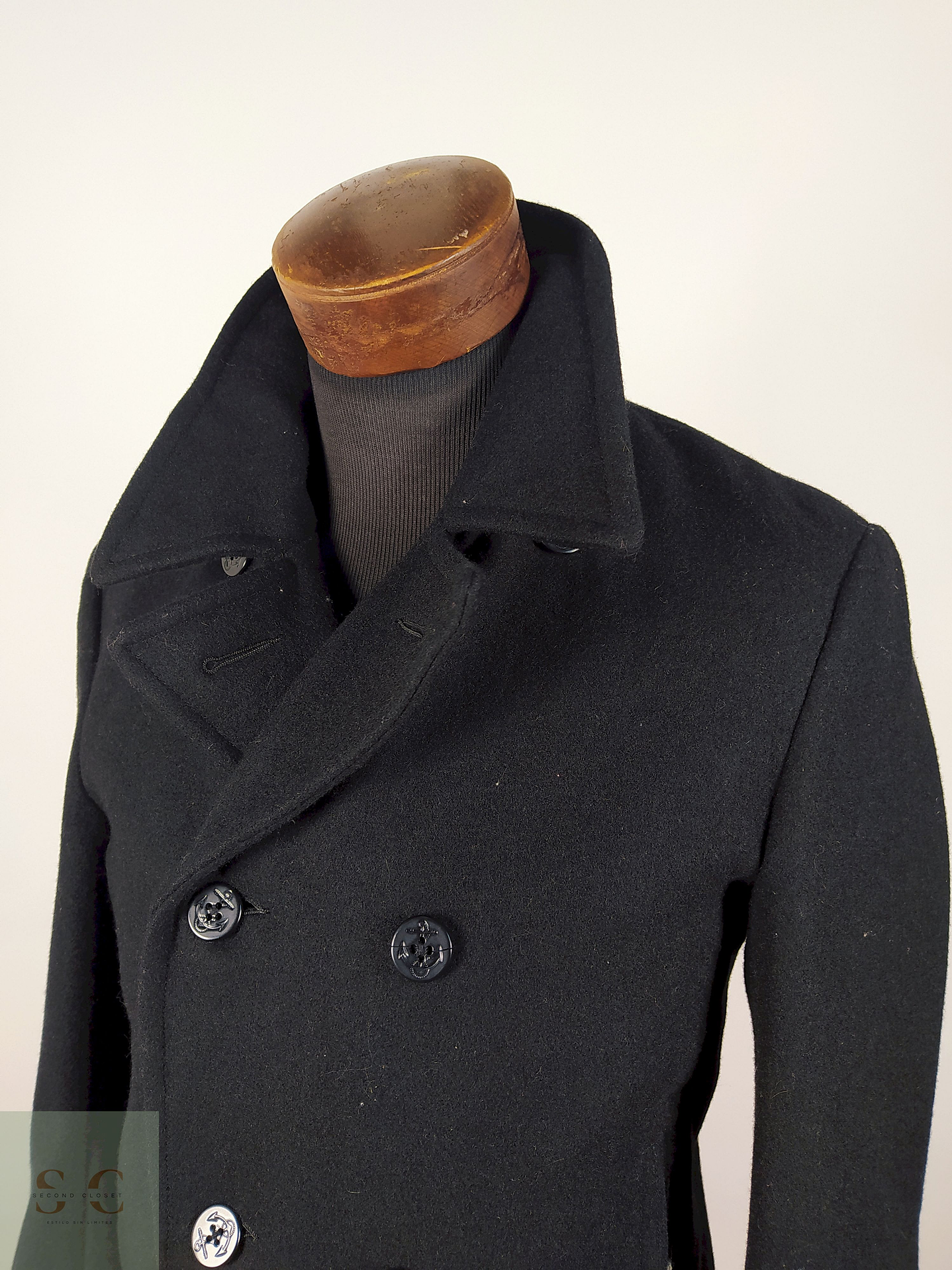 Abrigo marinero lana hombre TALLA M MONOTYPE NEGRO - AP87 2