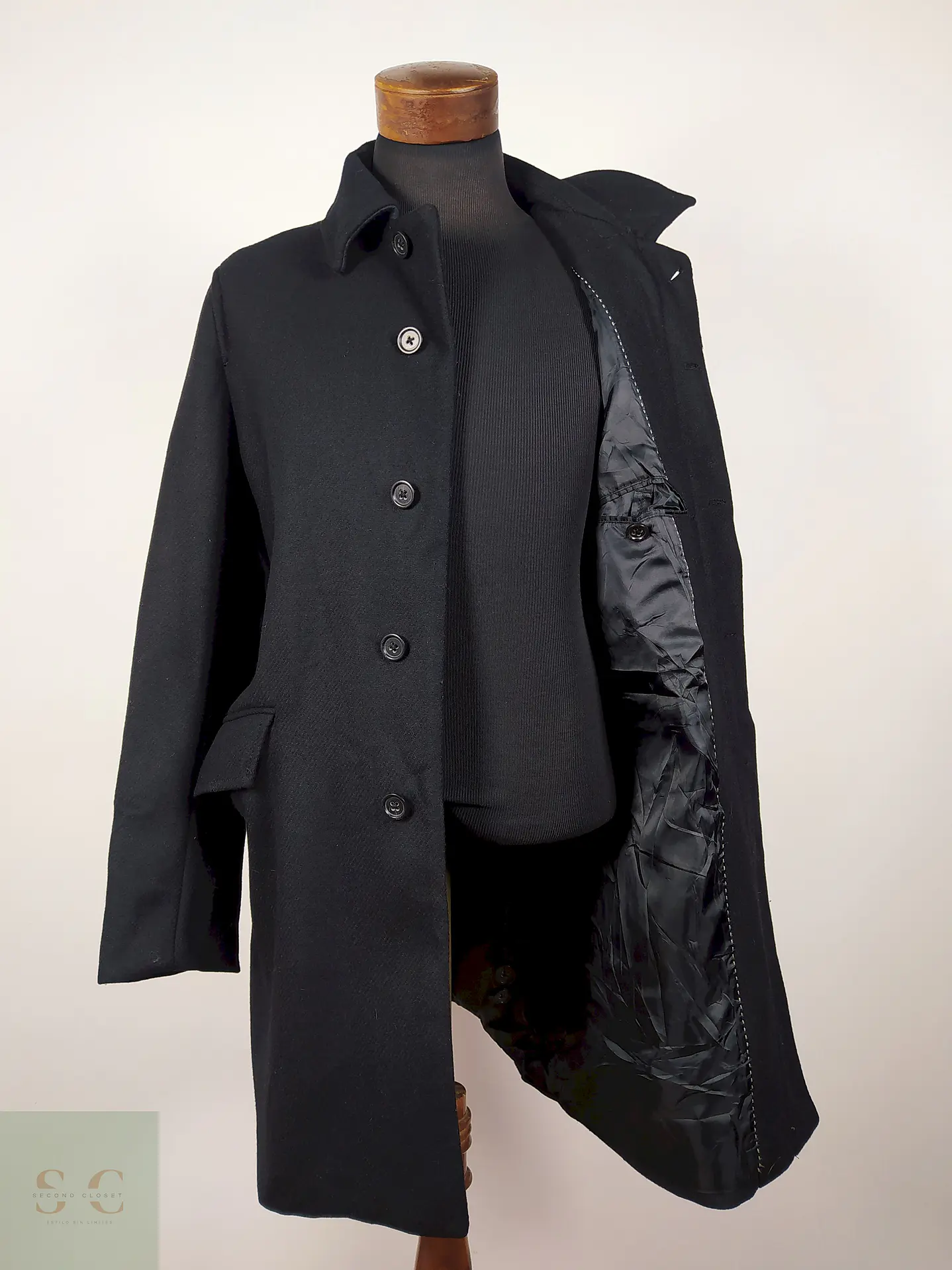 Abrigo lana hombre TALLA M BANANA REPUBLIC NEGRO - AP97 2