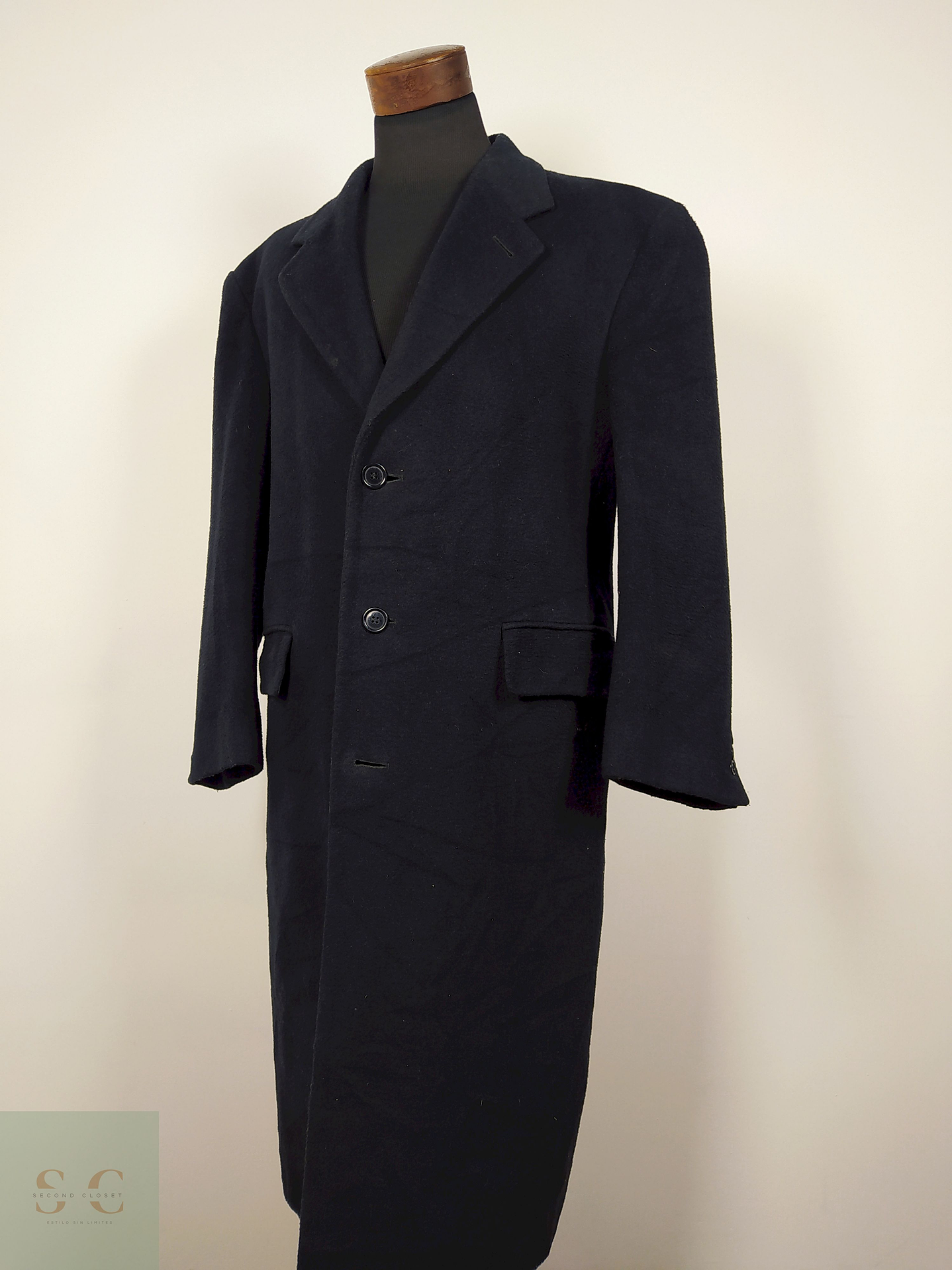 Abrigo largo lana hombre TALLA 2XL AZUL - AP49 2