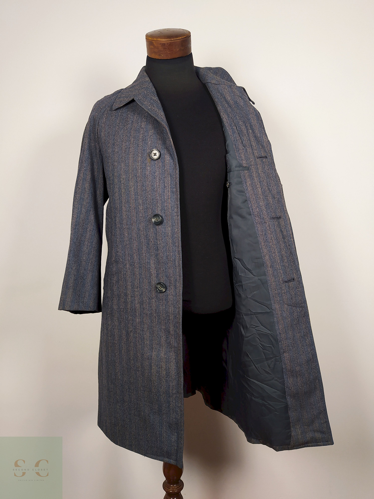 Abrigo largo lana hombre TALLA S HANABISHI  PLOMO - AP53 1