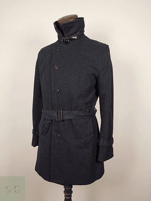 Abrigo lana seda hombre con cinturon TALLA SM PL ABAHOUSE PLOMO - AP58