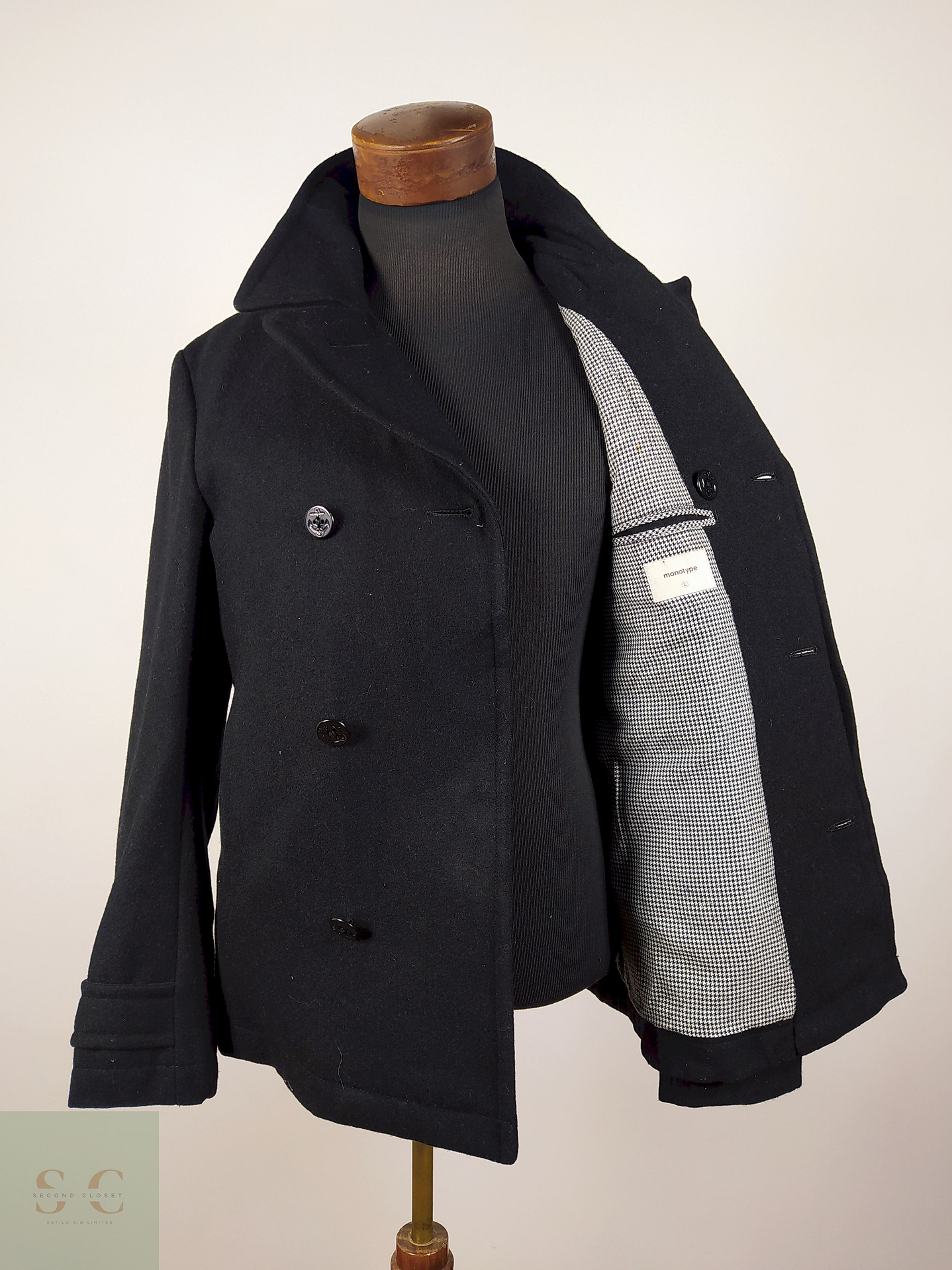 Abrigo marinero lana hombre TALLA M MONOTYPE NEGRO - AP87 4