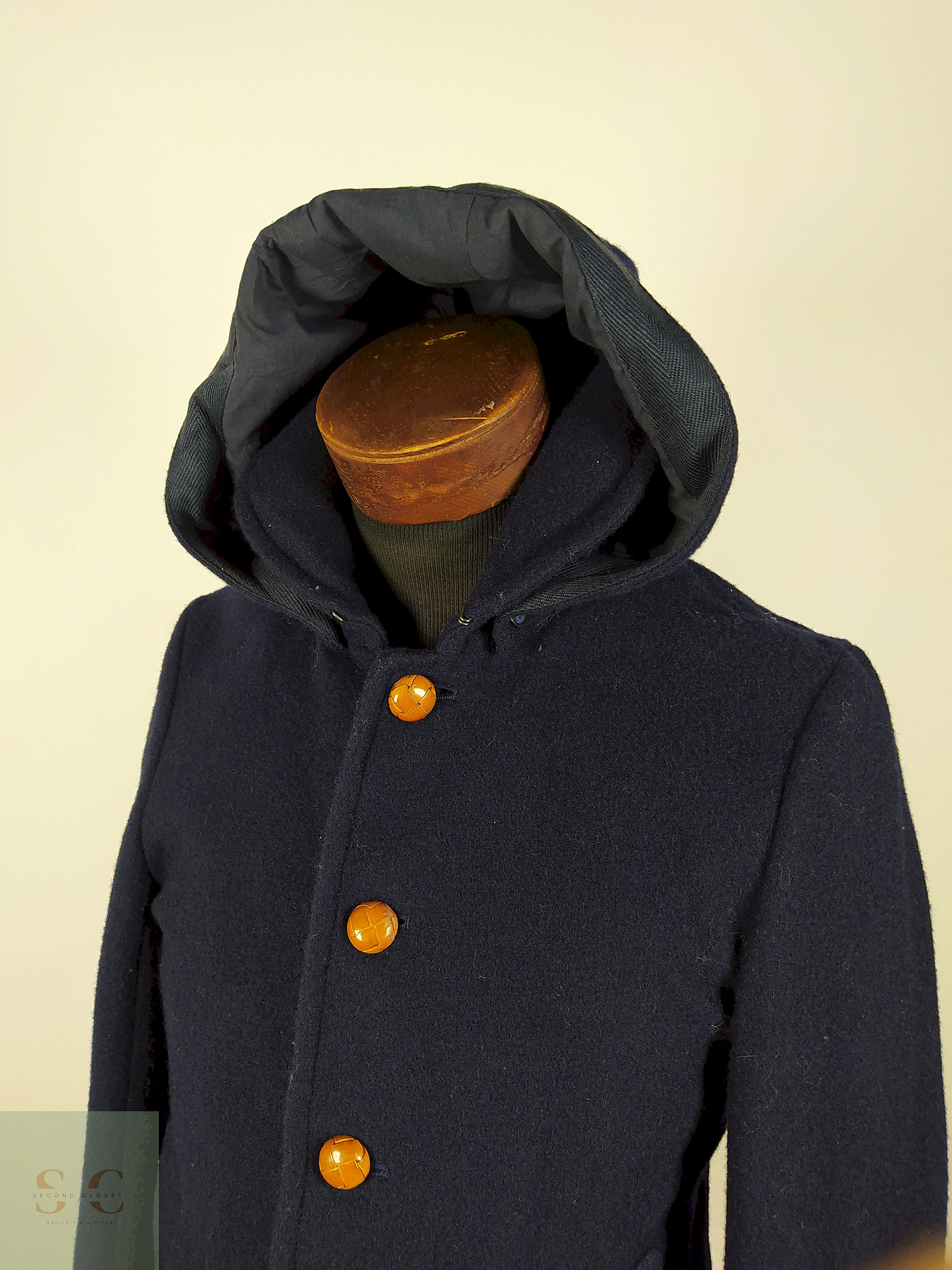 Abrigo lana TALLA S / ESSENTIAL GARMENT BIGI AZUL  - AP99 2