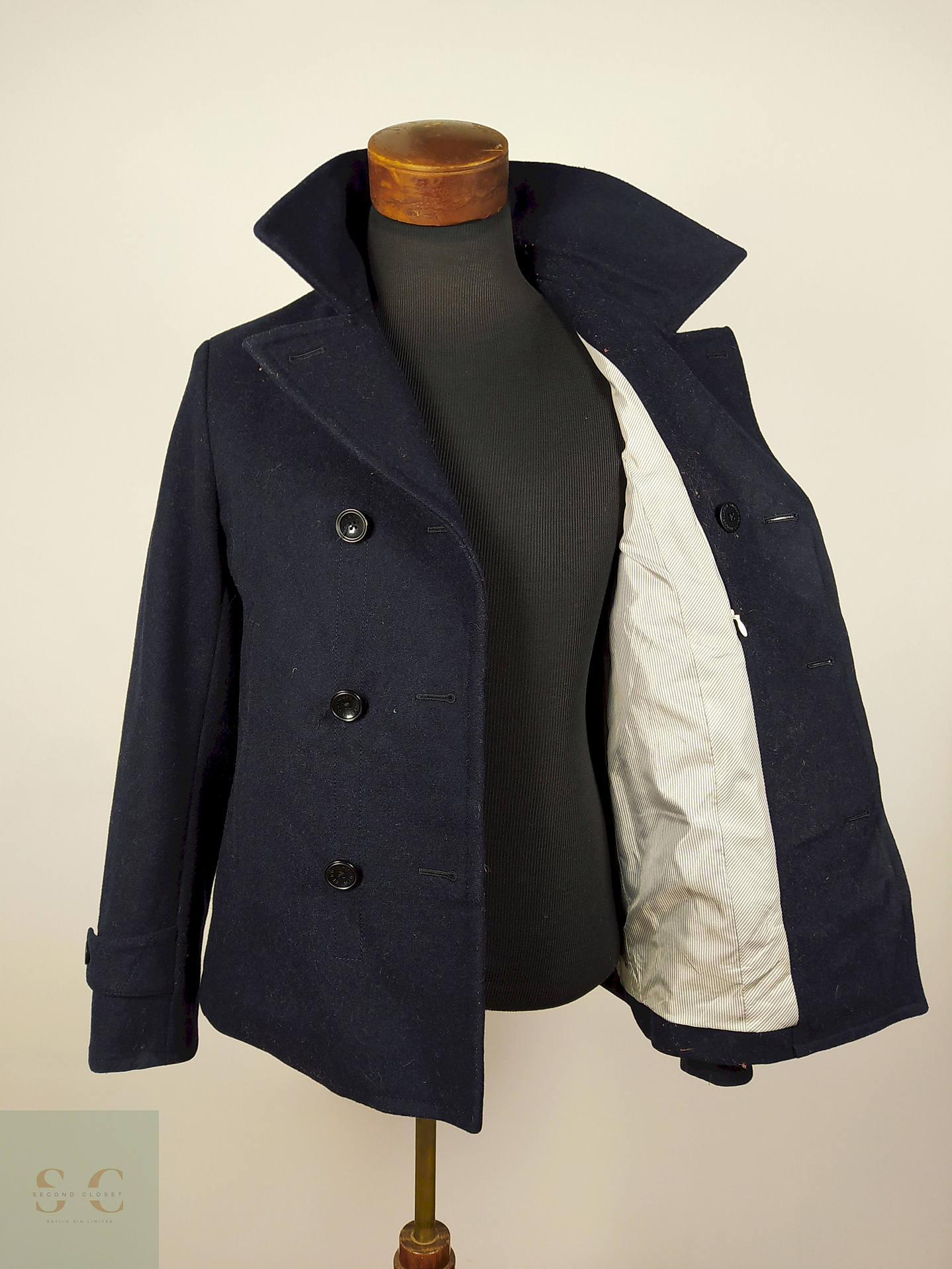 Abrigo marinero lana United Arrows TALLA S Azul  - AP43 3