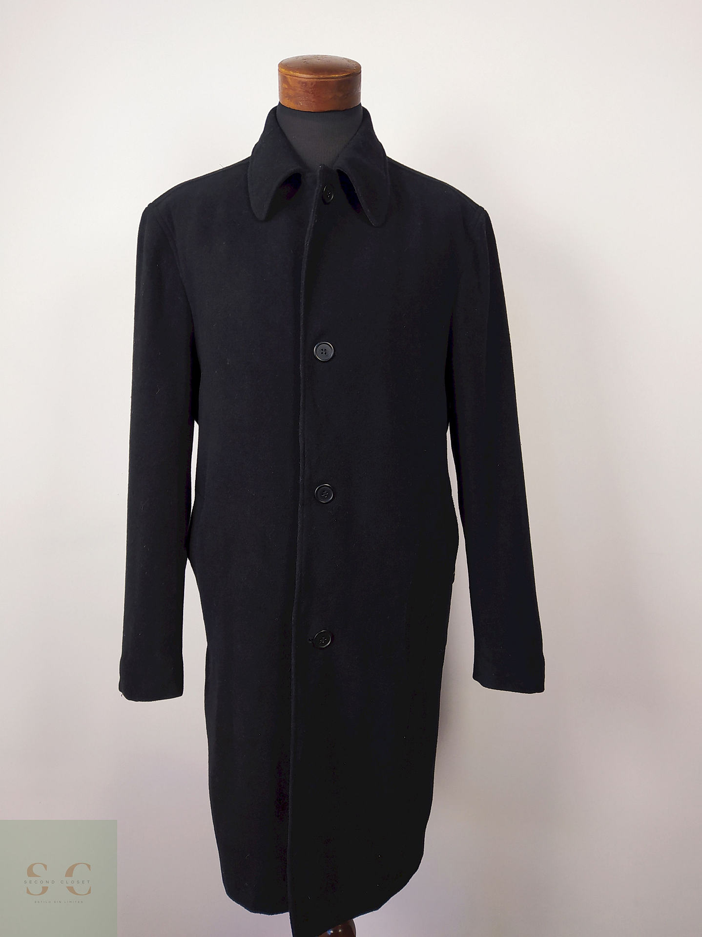 Abrigo largo lana virgen cashmere hombre TALLA XL / STUDIO COLETTI NEGRO - AP25 5