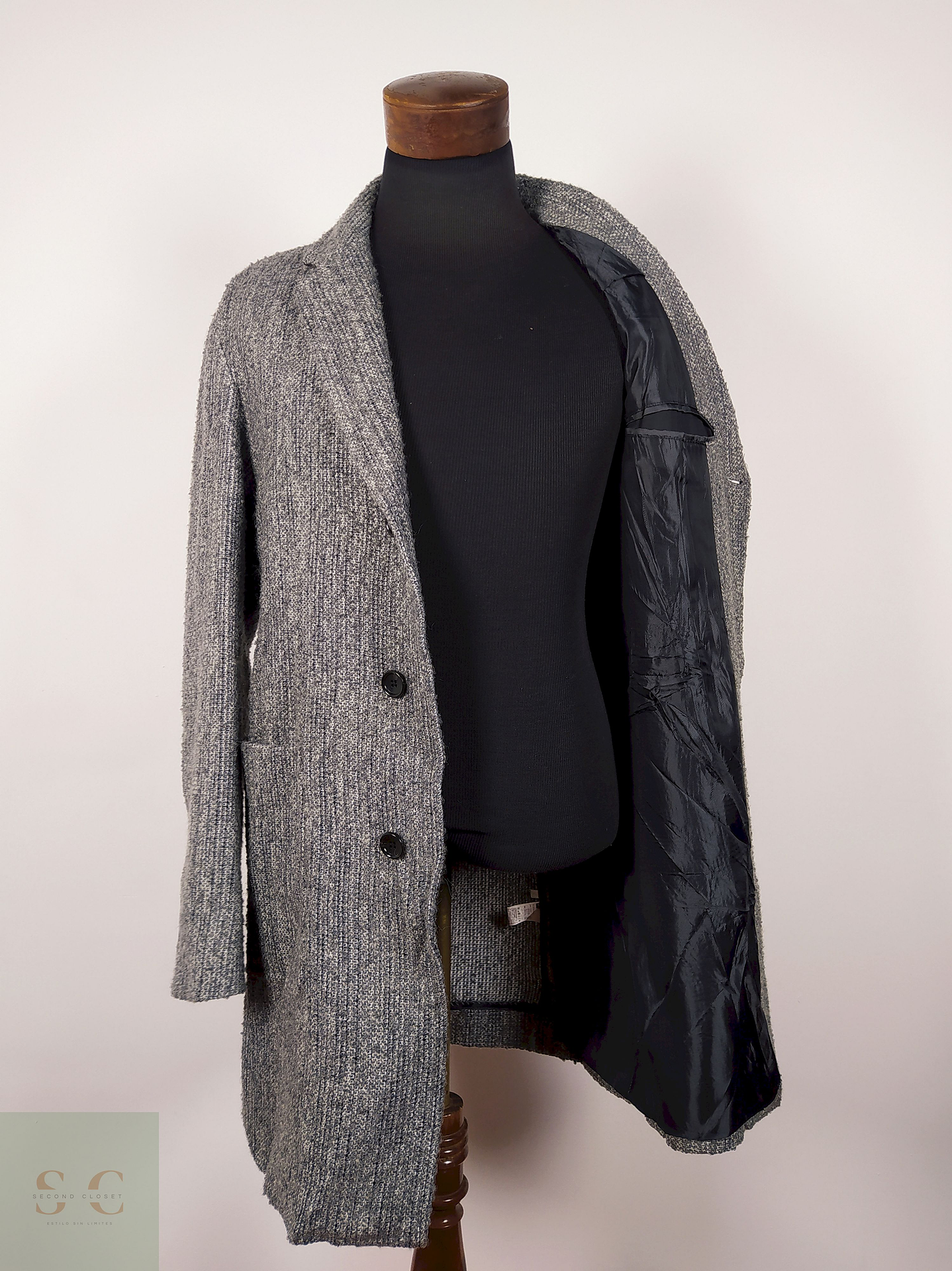 Abrigo lana hombre TALLA M GU PLOMO - AP93 3