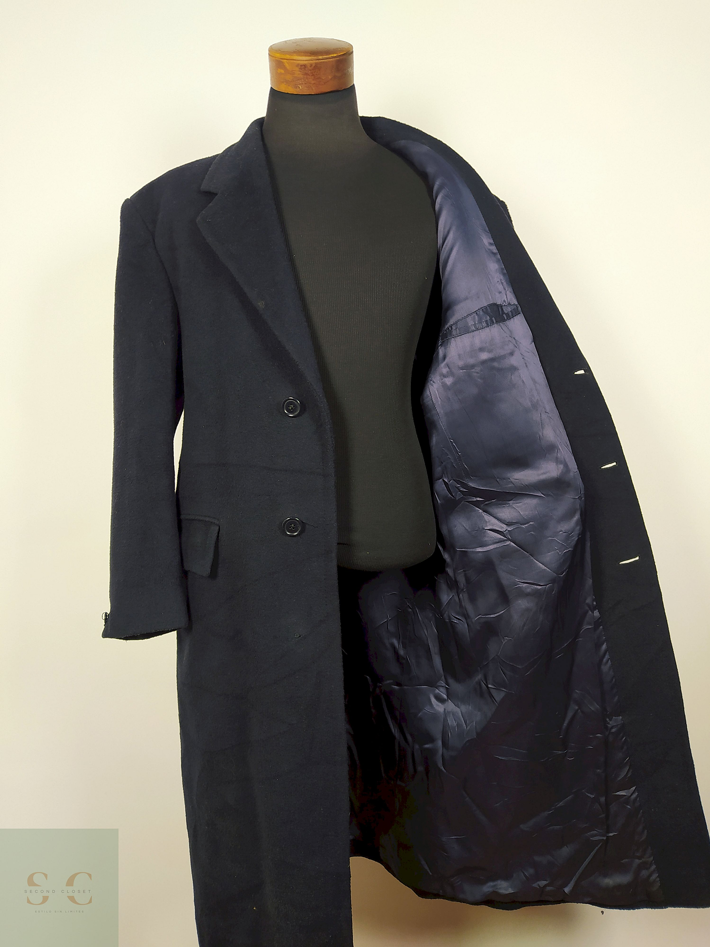 Abrigo largo lana hombre TALLA 2XL AZUL - AP49 4