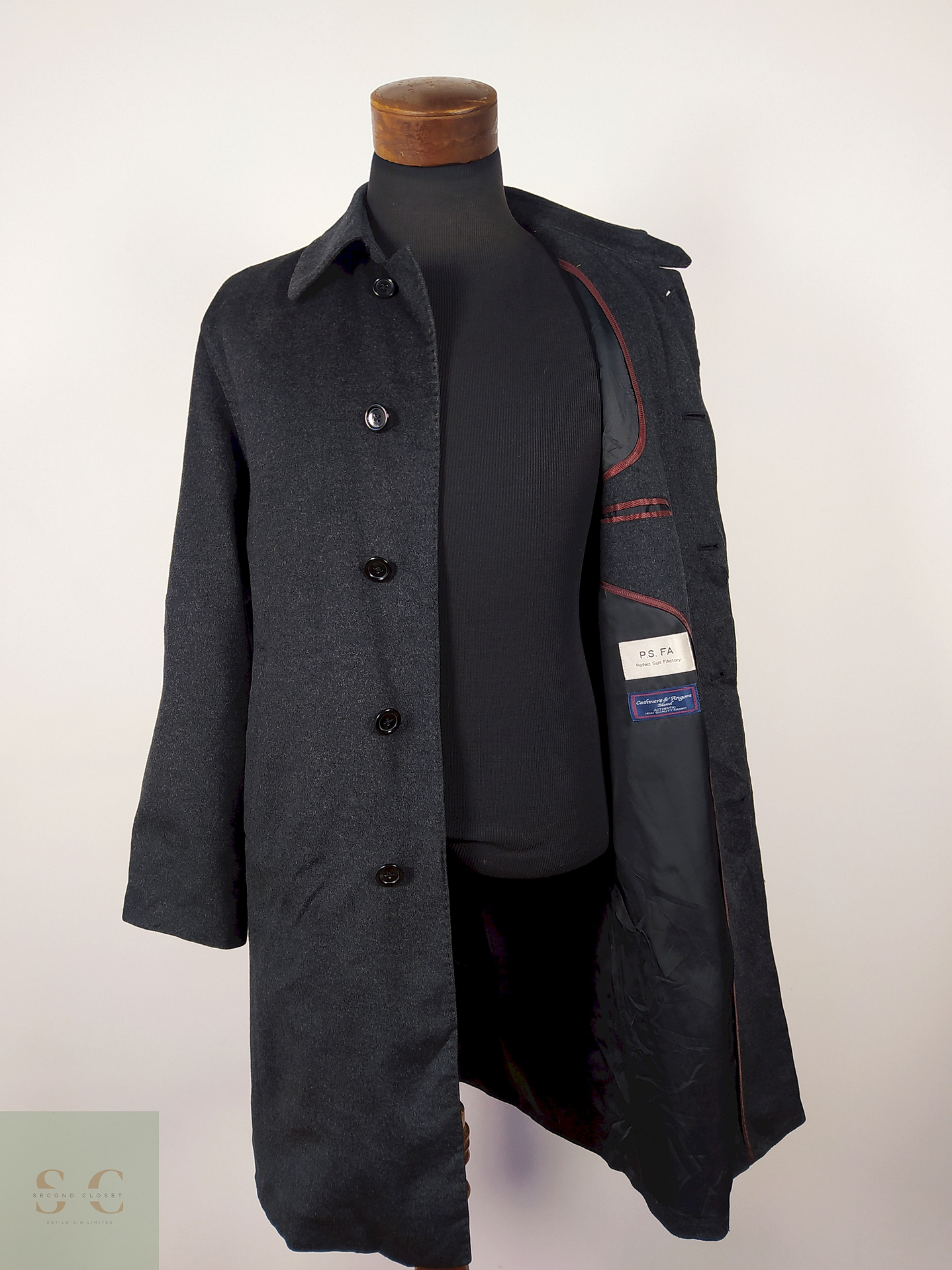 Abrigo lana y cashmere hombre TALLA ML PERFECT SUIT FACTORY PLOMO - AP69-GG 1