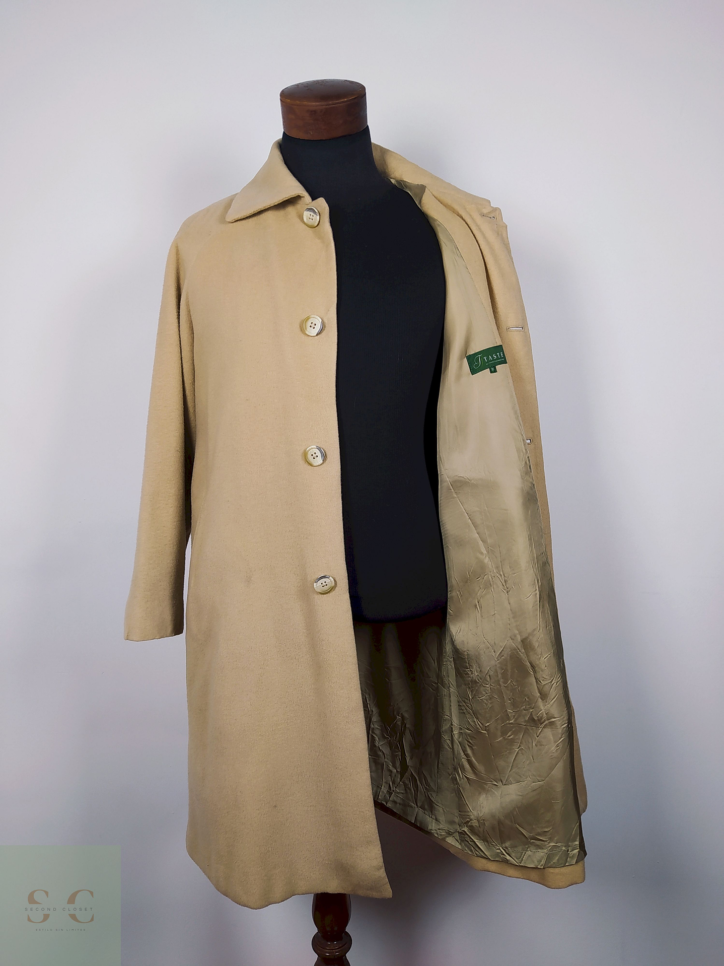 Abrigo largo lana hombre TALLA ML TASTE FASHION BEIGE - AP52 3