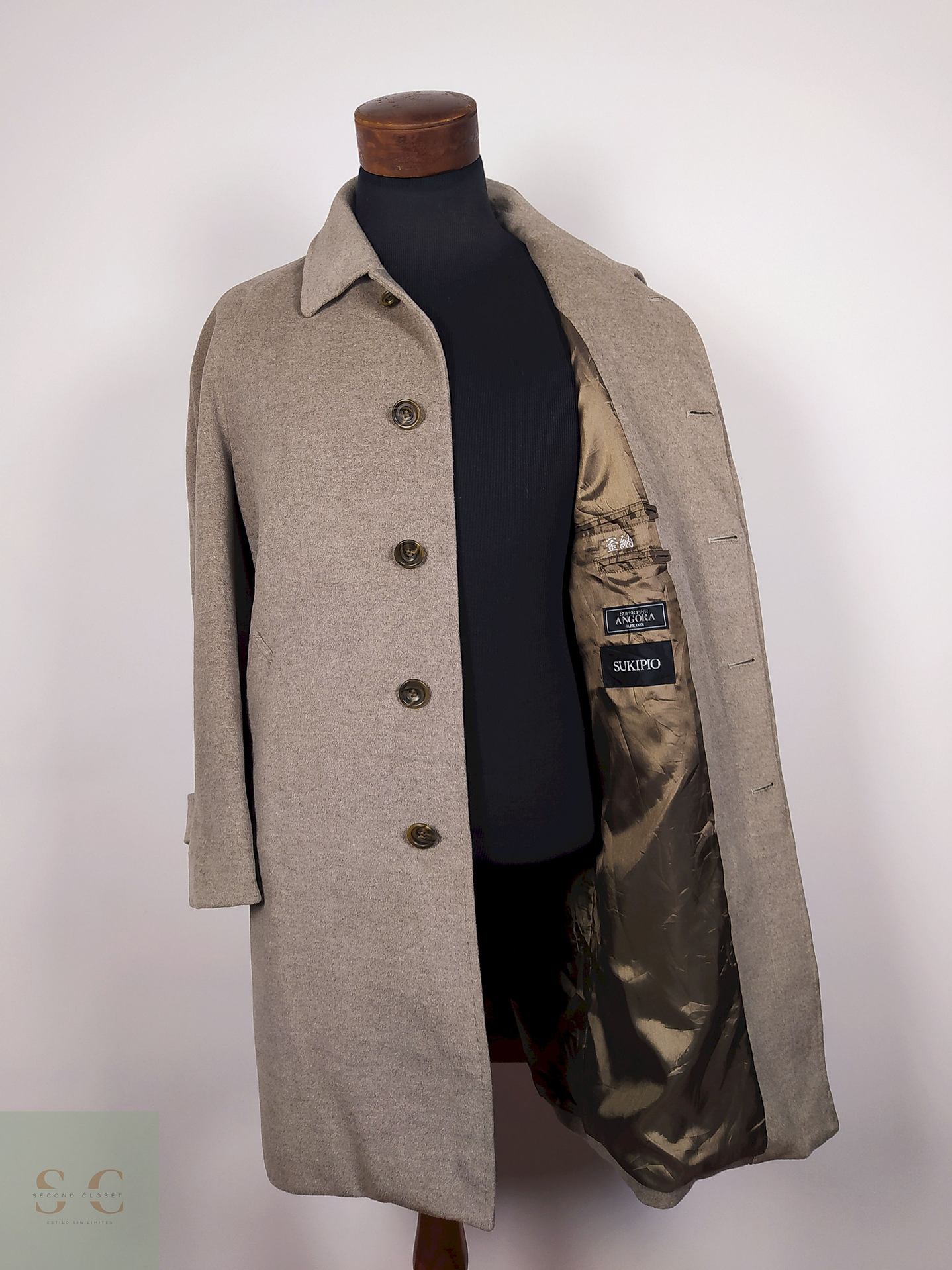 Abrigo pura lana virgen angora hombre TALLA L SUKIPIO CAFE - AP54 3